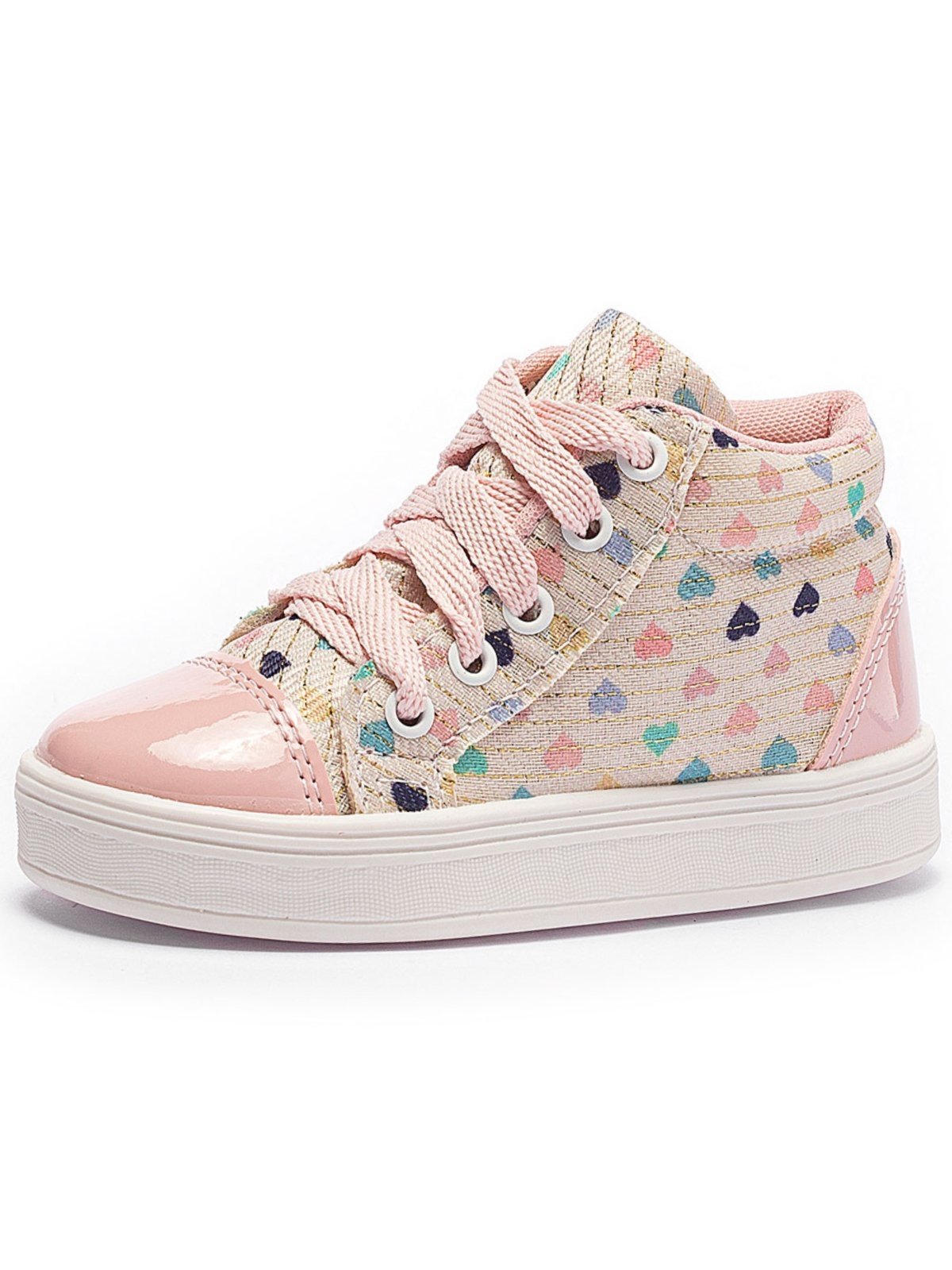 Vista 2 Infantil - Tênis Tininha Menina Coração rosa Tininha rosa