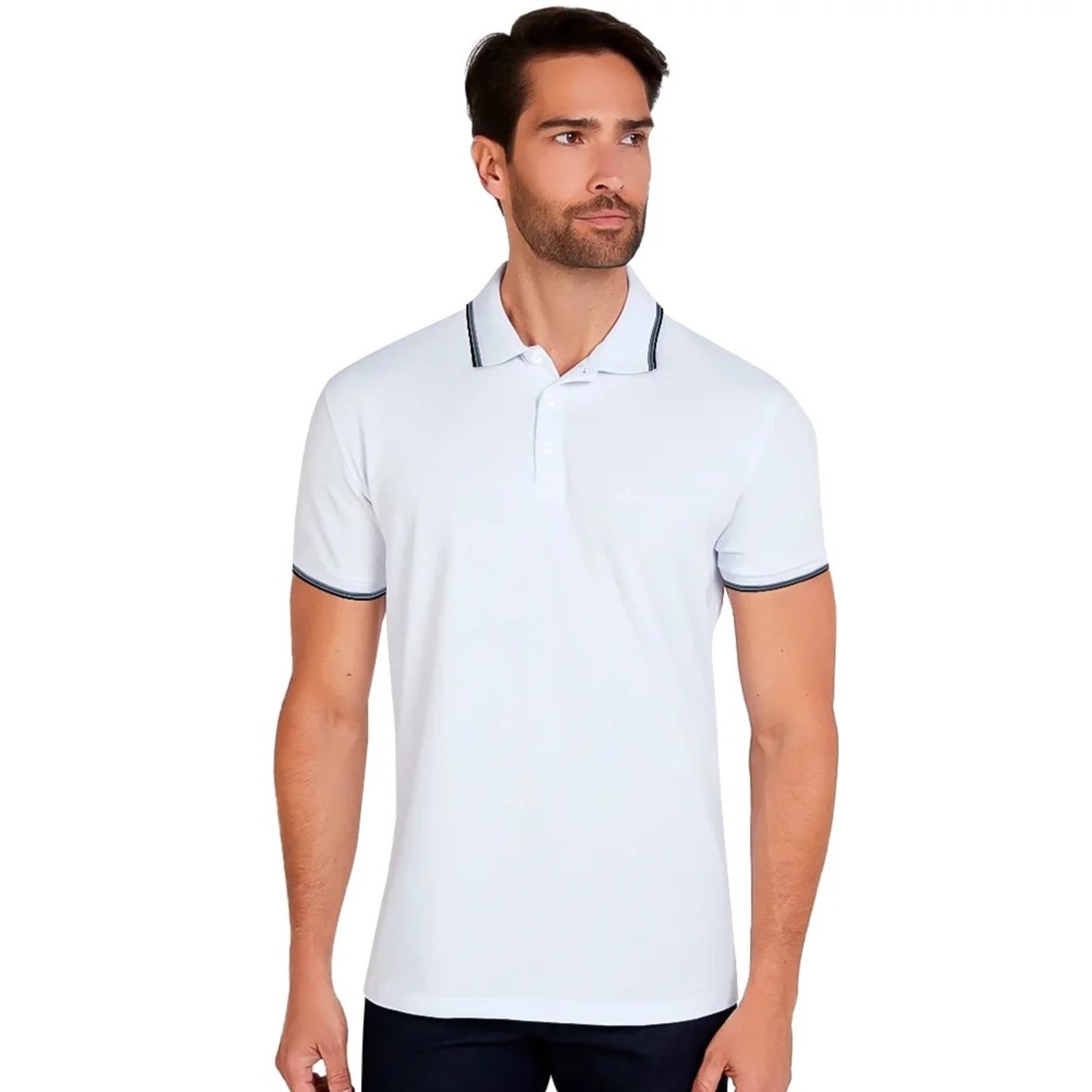 Camisa Polo Dudalina Essentials Pr27 Branco Masculino
