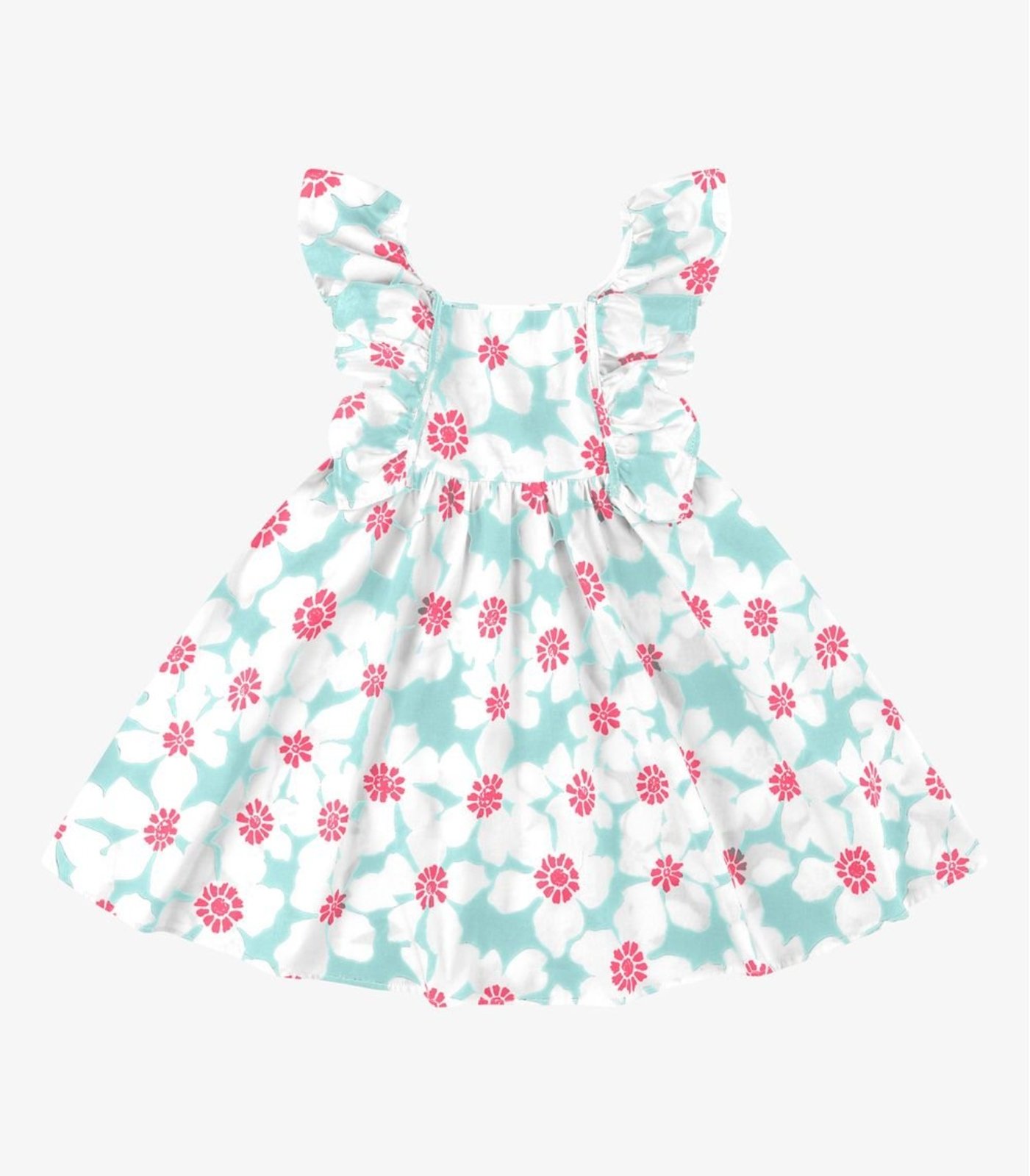Vista 2 Infantil - Vestido Menina Popeline Rovi Rovitex Kids azul