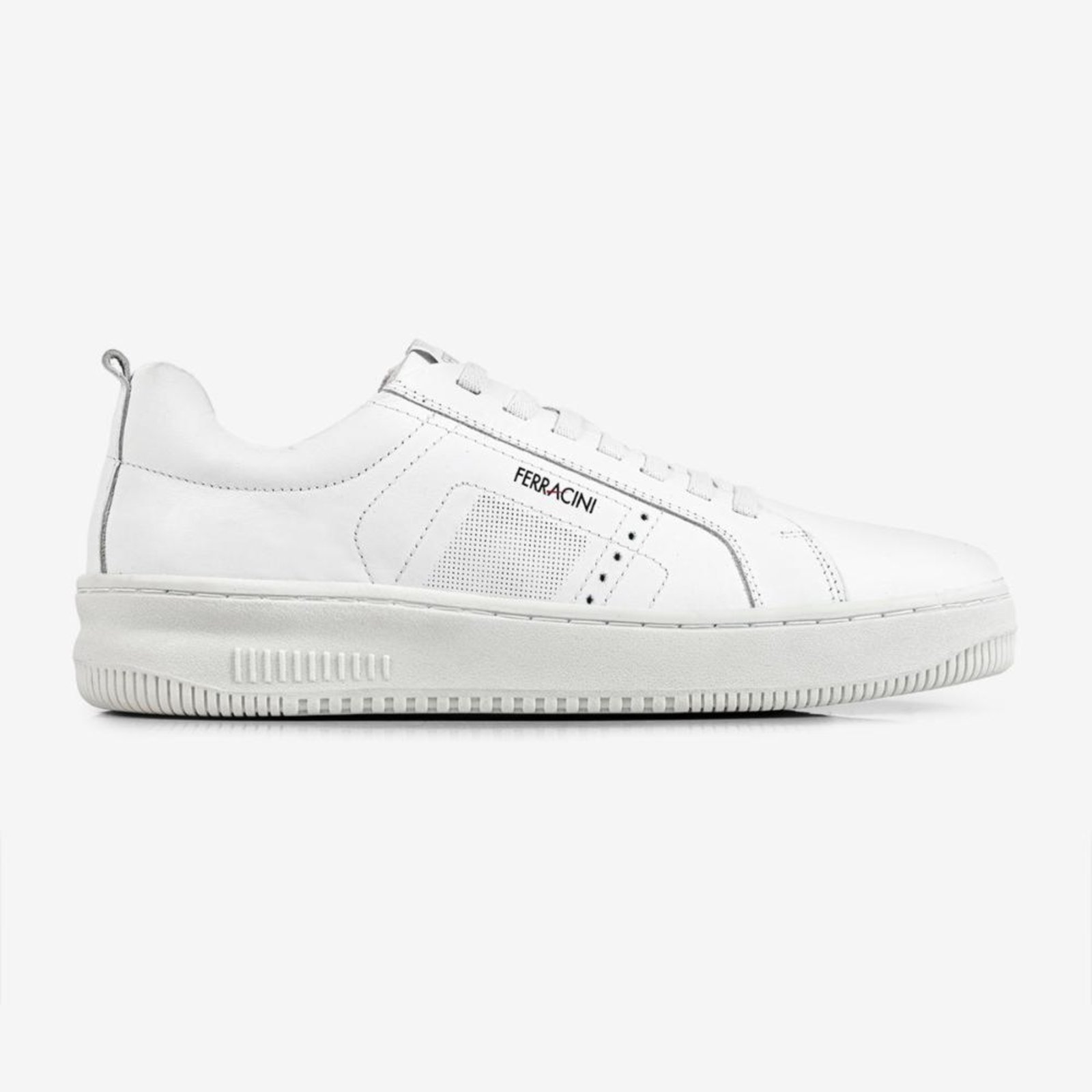 Tênis Ferracini Blur Casual Sneaker Couro Branco Versátil Branco