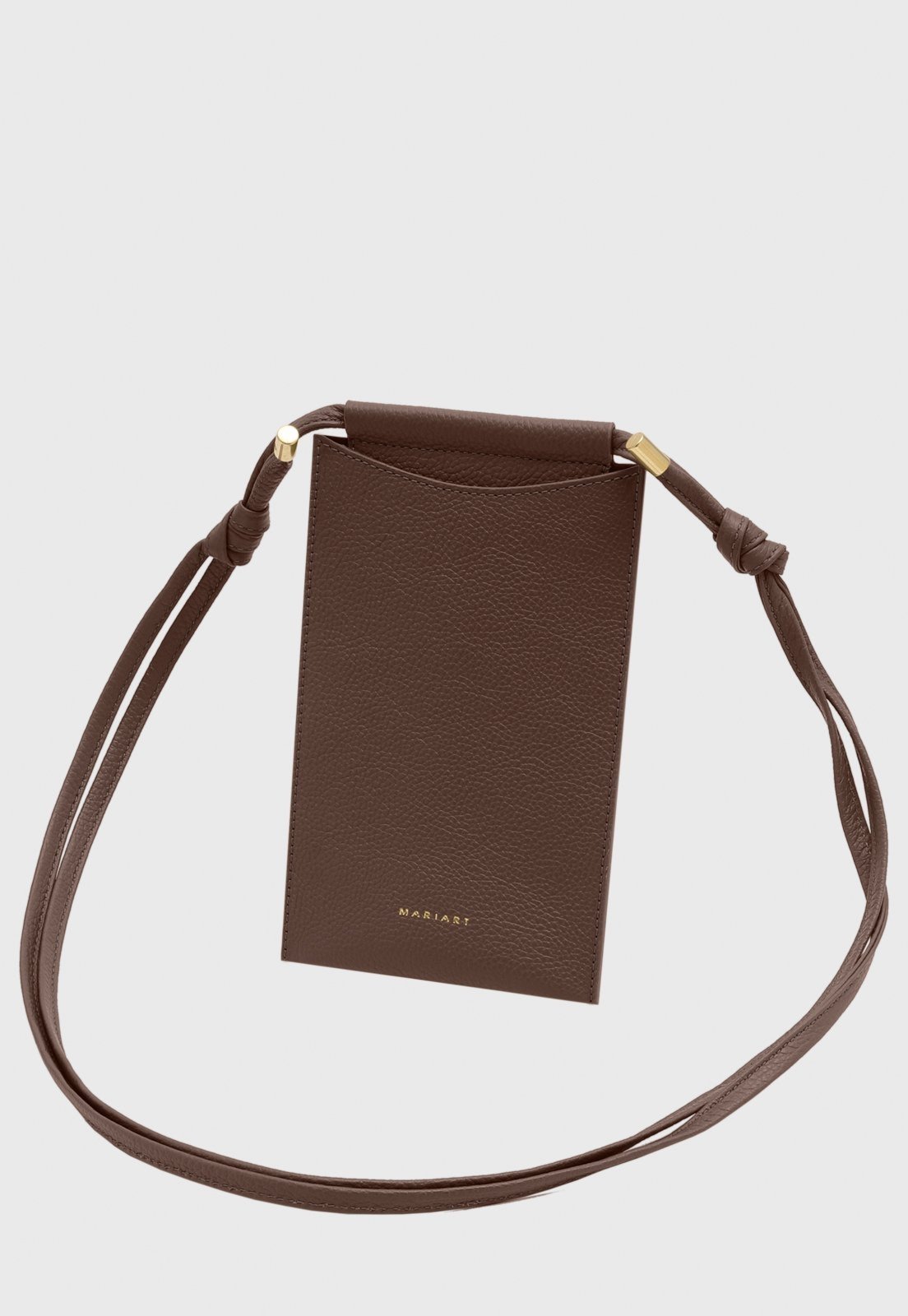 Bolsa Porta-Celular Transversal Couro Mariart Maçãzinha Marrom