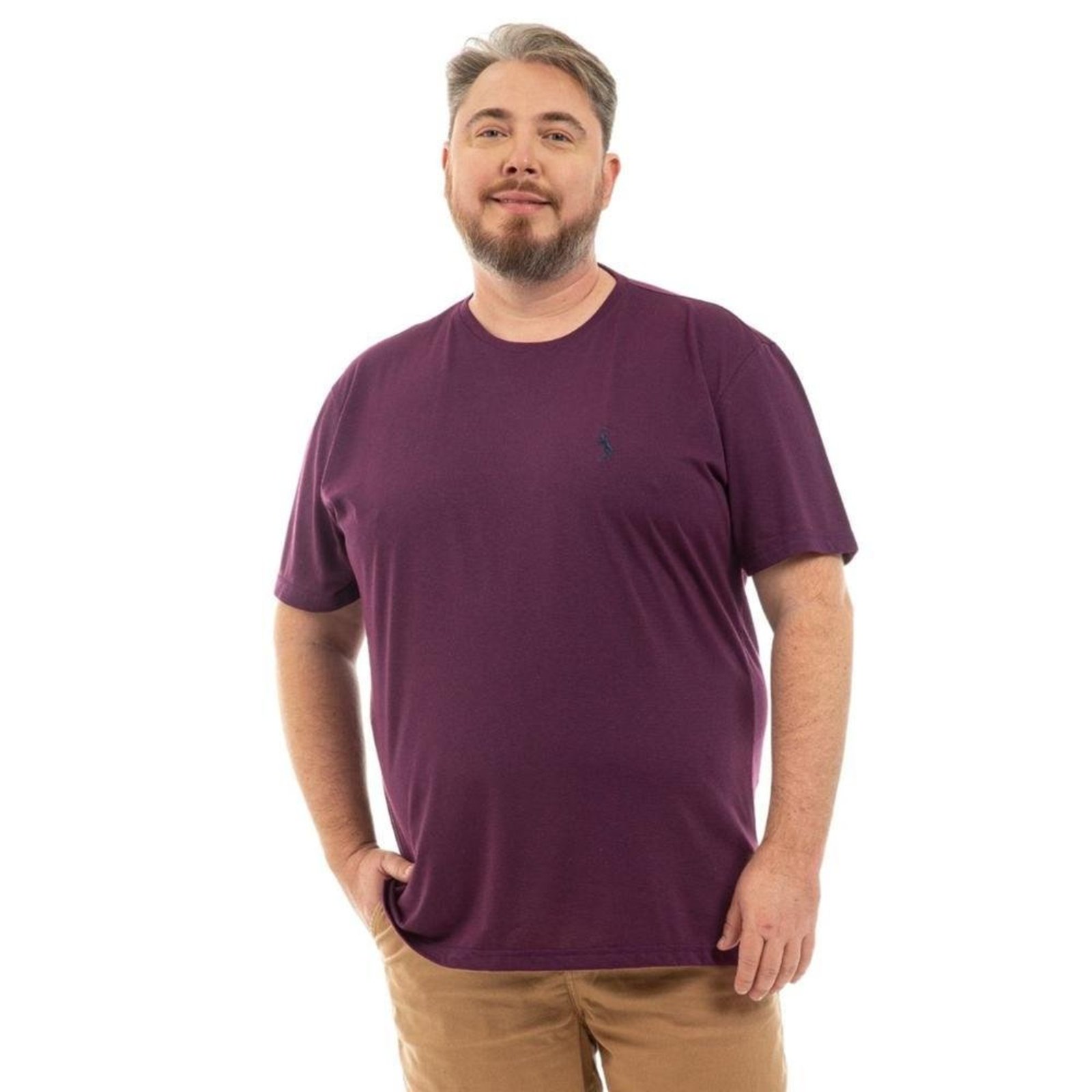 Camiseta Plus Size Básica Casual Masculina Confortável em Malha Leve