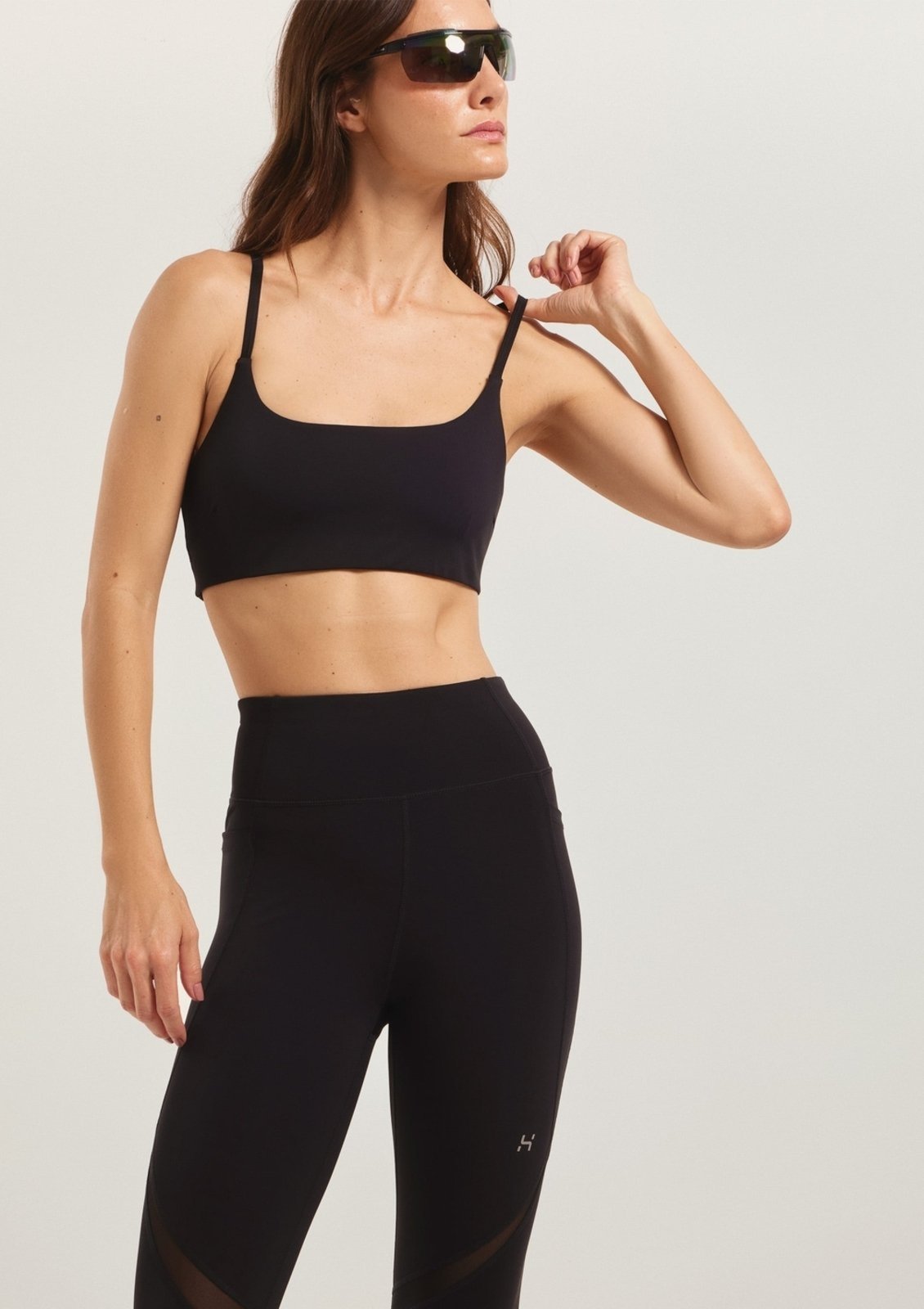 Vista 3 Calça Legging Esportiva Com Tule Hering HERING SPORTS preto HERING SPORTS preto