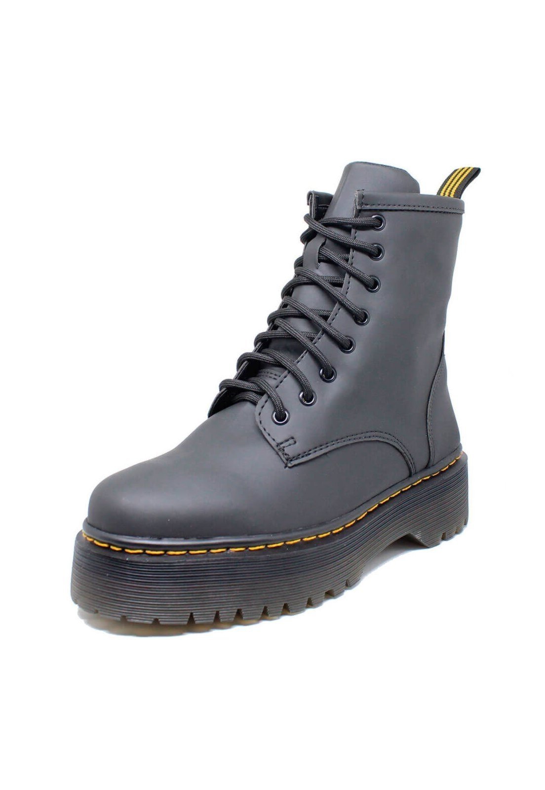 Bota Coturno Tratorada Estilo Inglesa Preto Fosco
