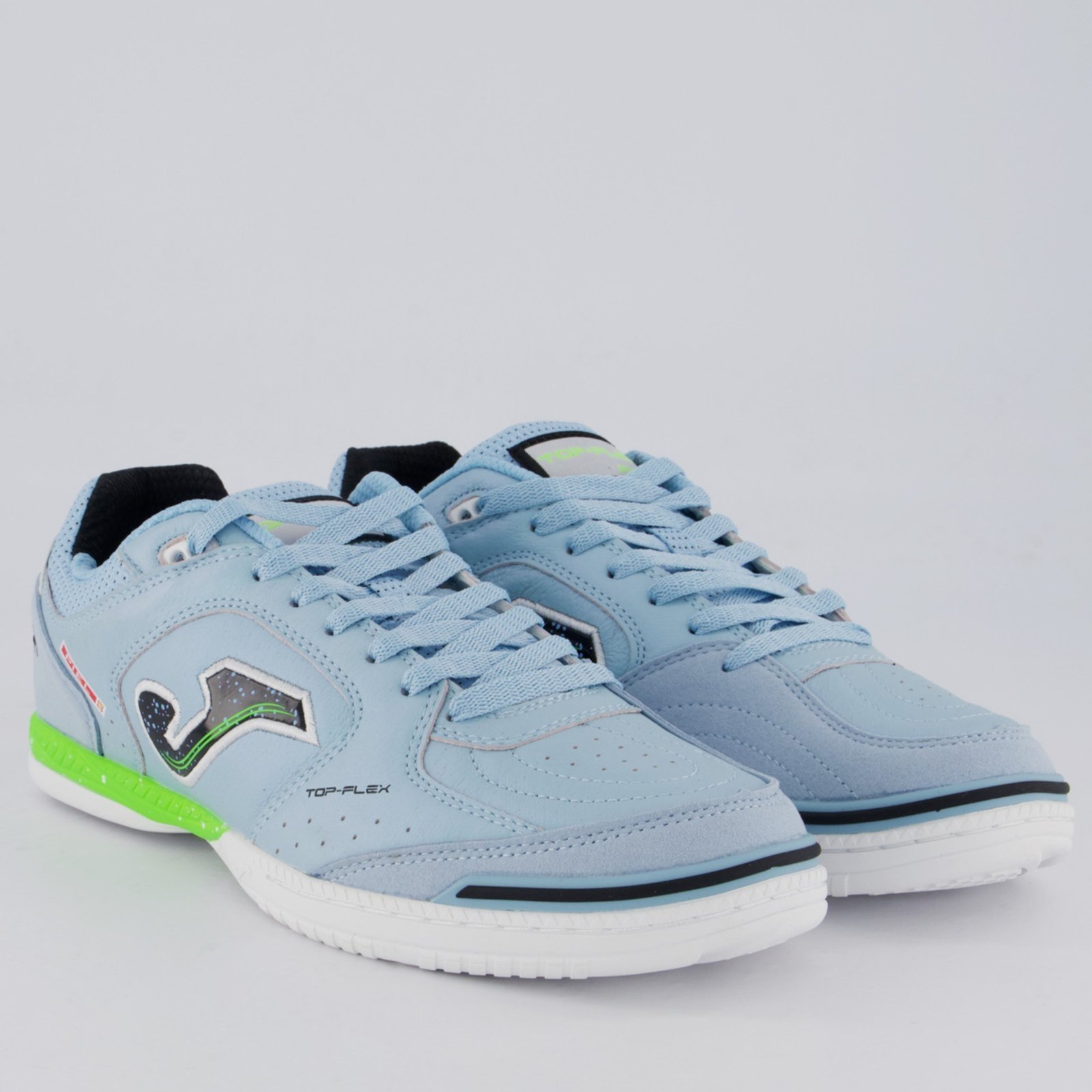 Vista 3 Chuteira Joma Top Flex Futsal Verde e Azul azul verde azul verde