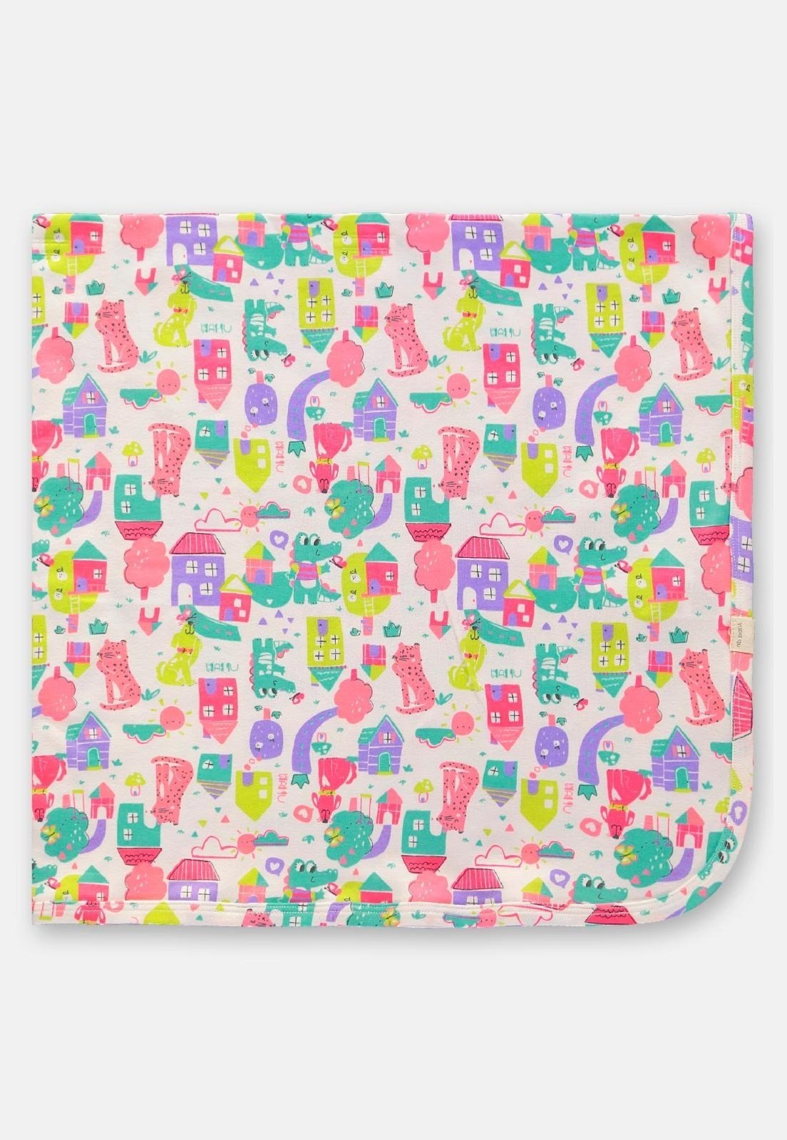 Manta Suedine Estampa Abstrata Up Baby Off-White