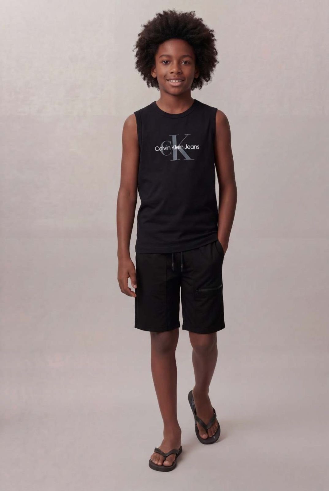 Regata Calvin Klein Jeans Boy Logo Re Issue - Preto Calvin Klein Jeans
