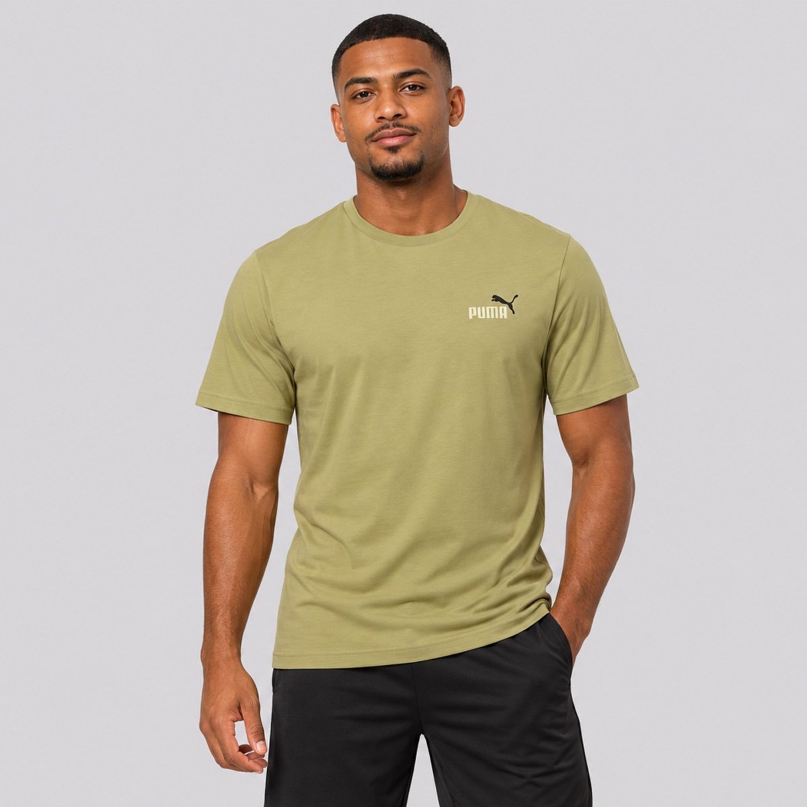 Camiseta Puma Ess 2 Color Logo Small No.1 Verde