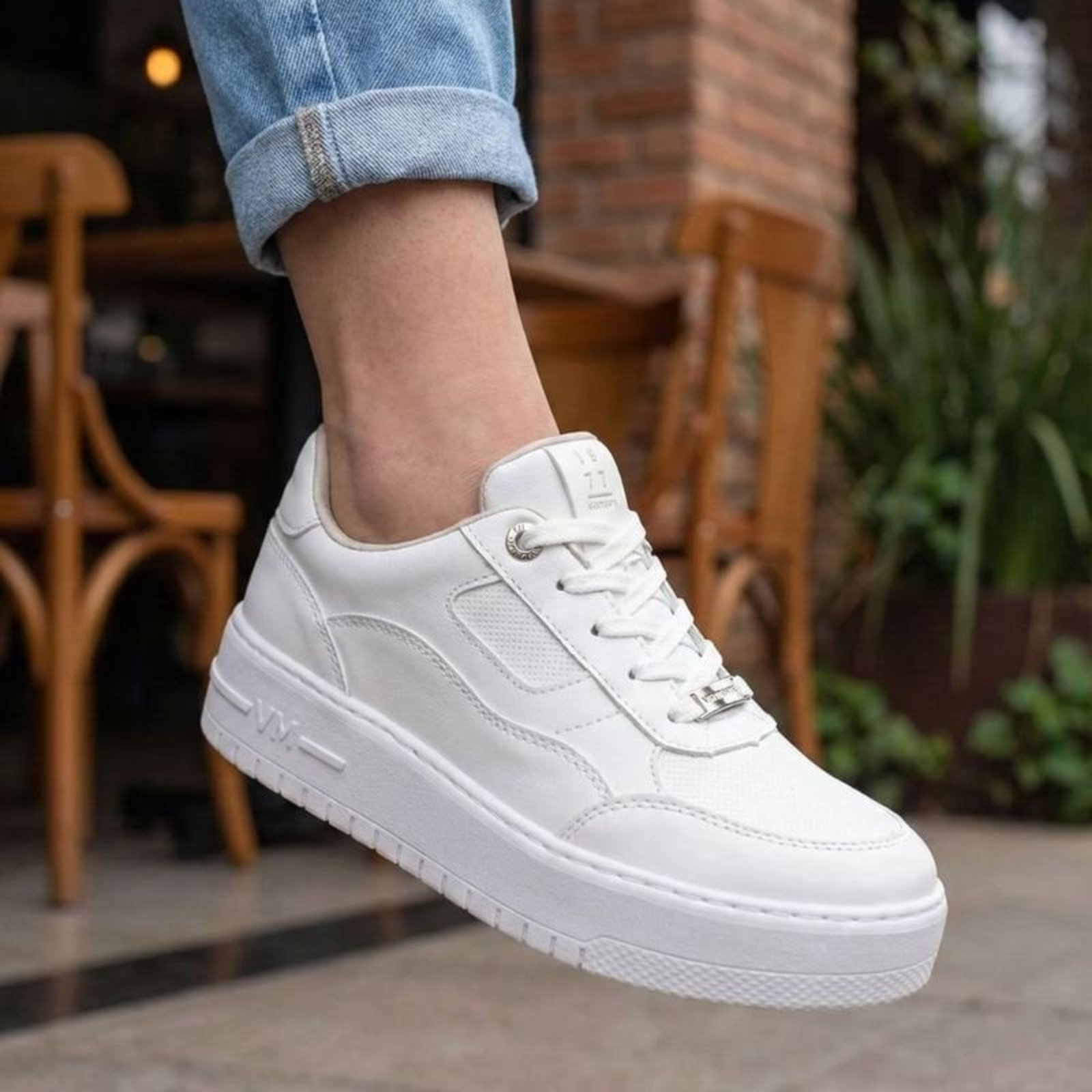 Tênis Feminino Via Marte Napa Enfeite Lateral Branco