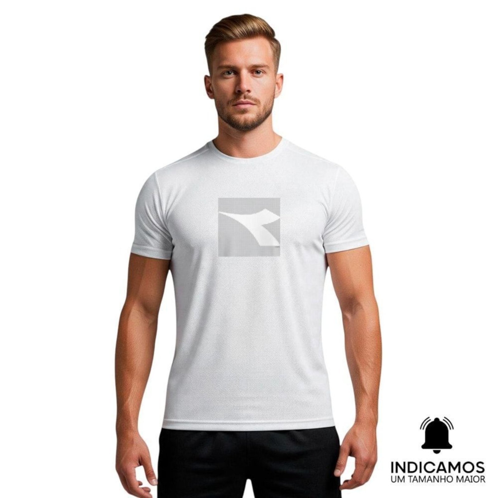 Camiseta Diadora Big Logo Geométrico Masculina - Branco - diadora