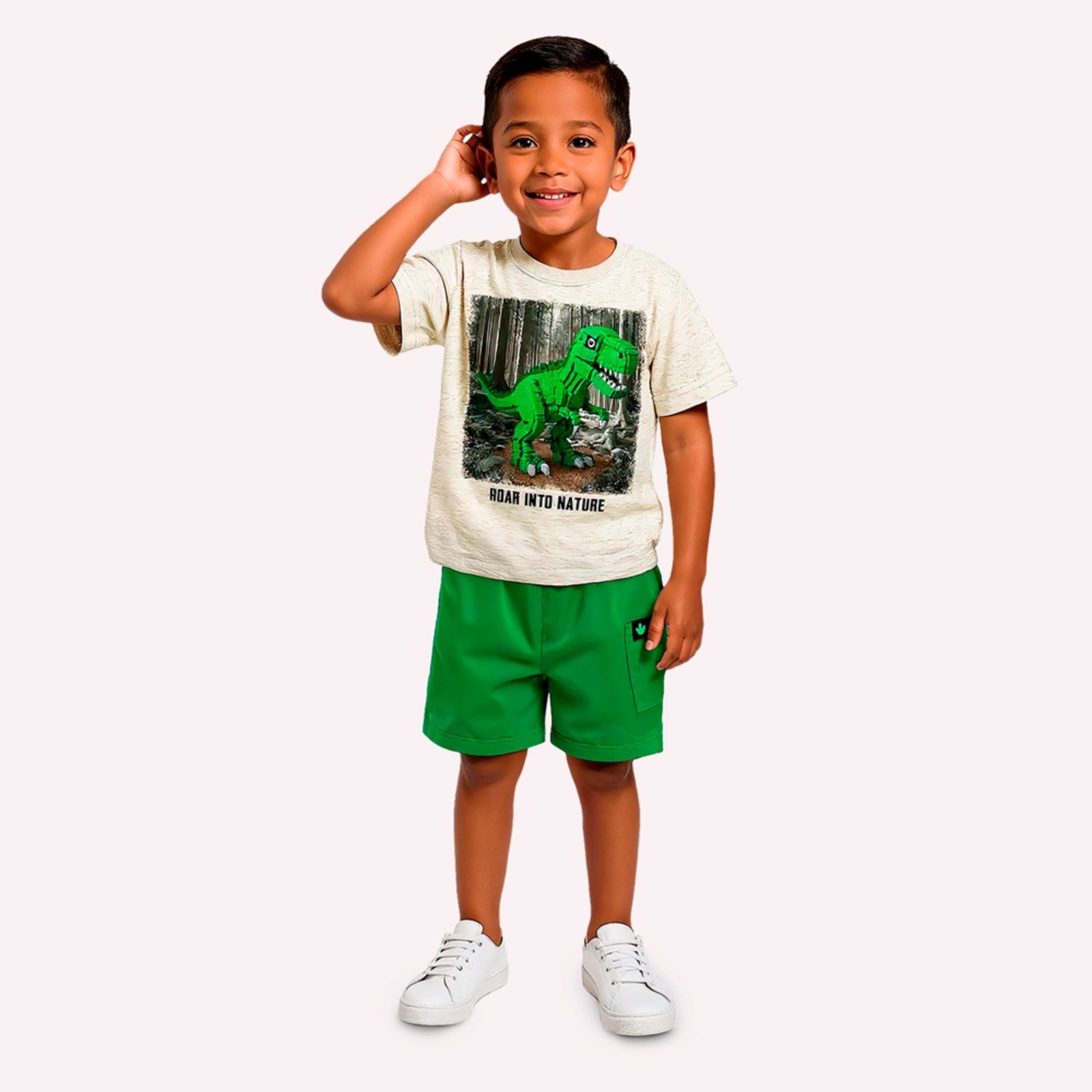 Vista 2 Infantil - Conjunto Dinossauros Menino Kyly preto Kyly preto