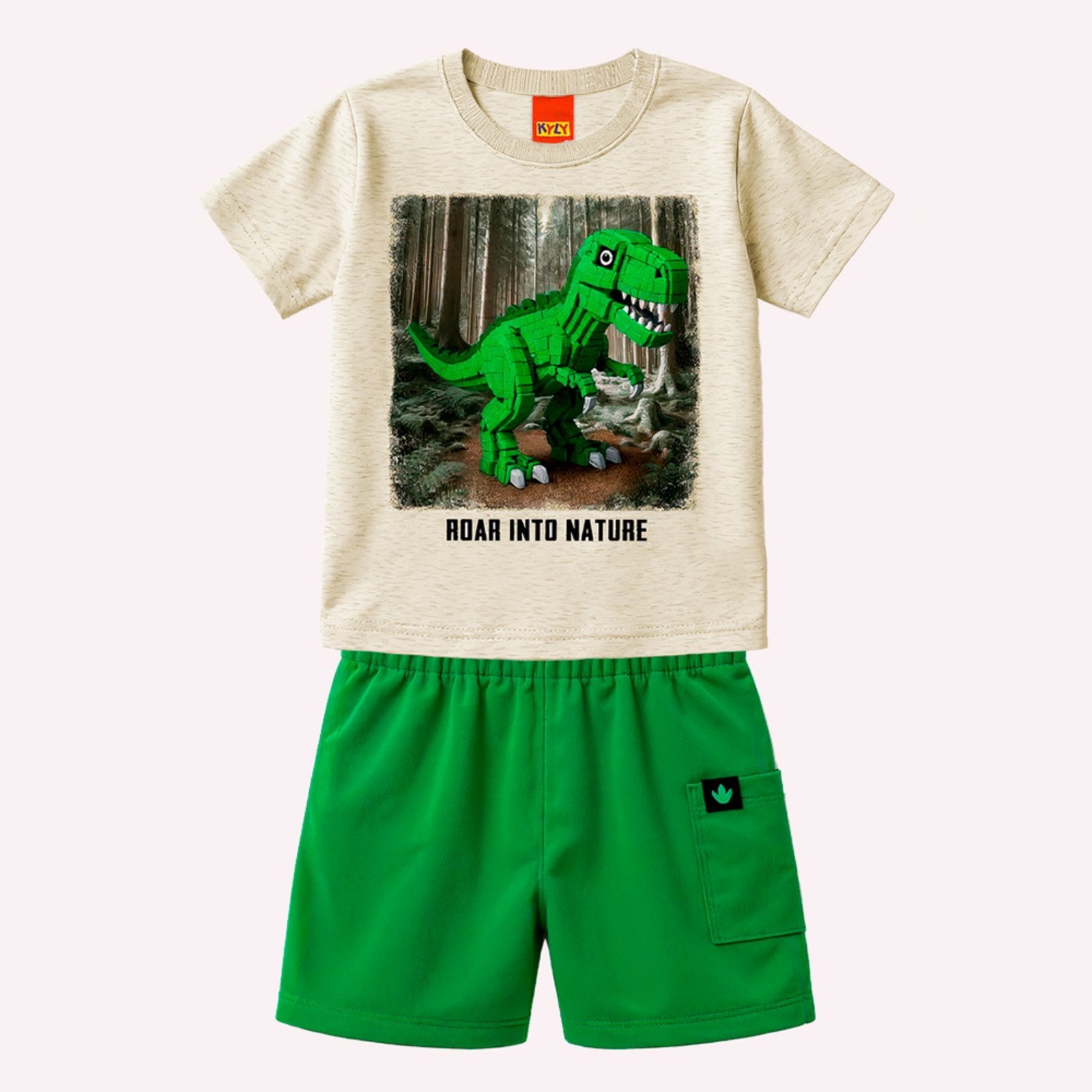 Vista 3 Infantil - Conjunto Dinossauros Menino Kyly preto Kyly preto