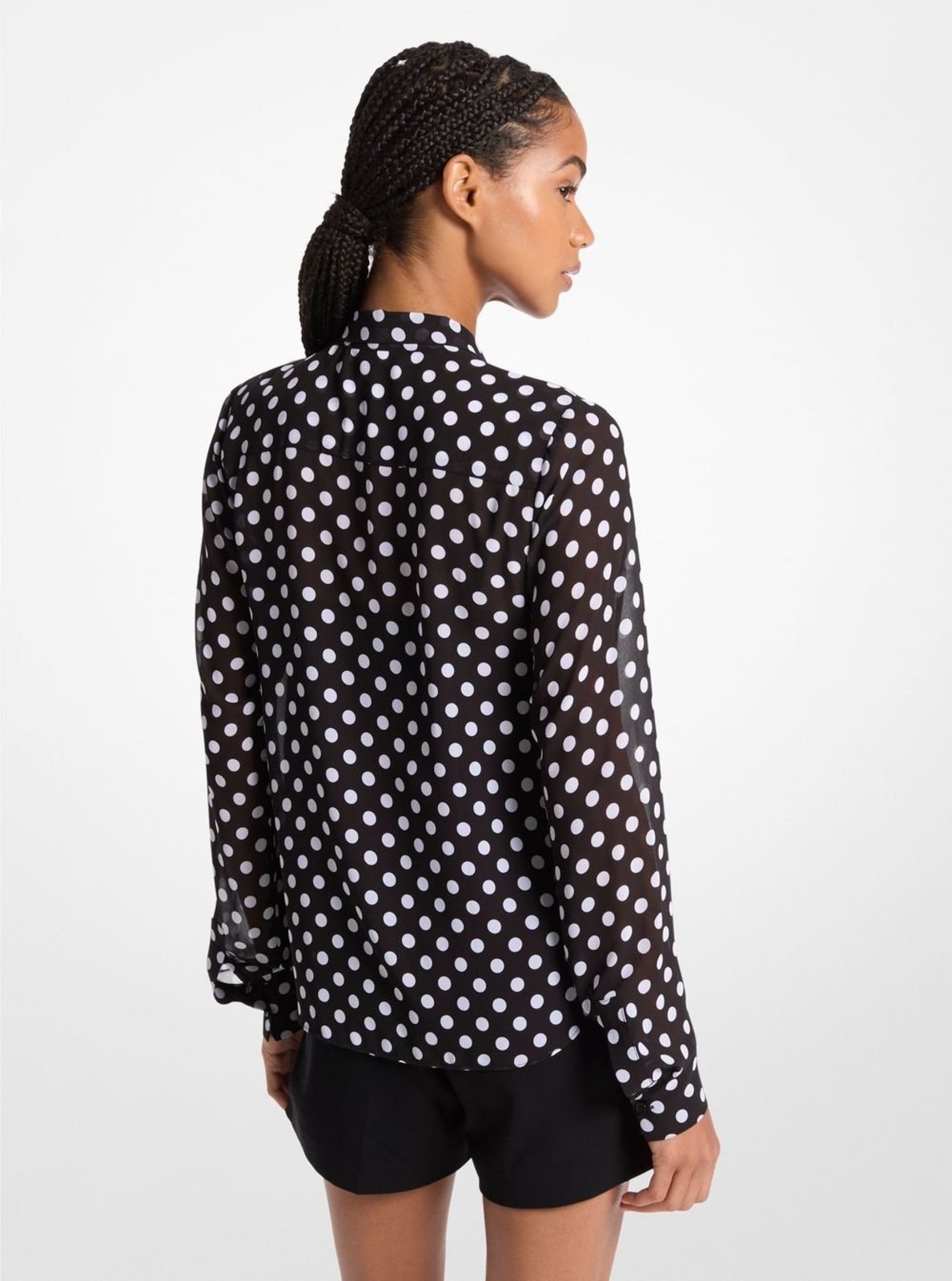 Vista 3 Camisa Parisian Georgette Mf440i8f4m048 Michael Kors preto Michael Kors preto