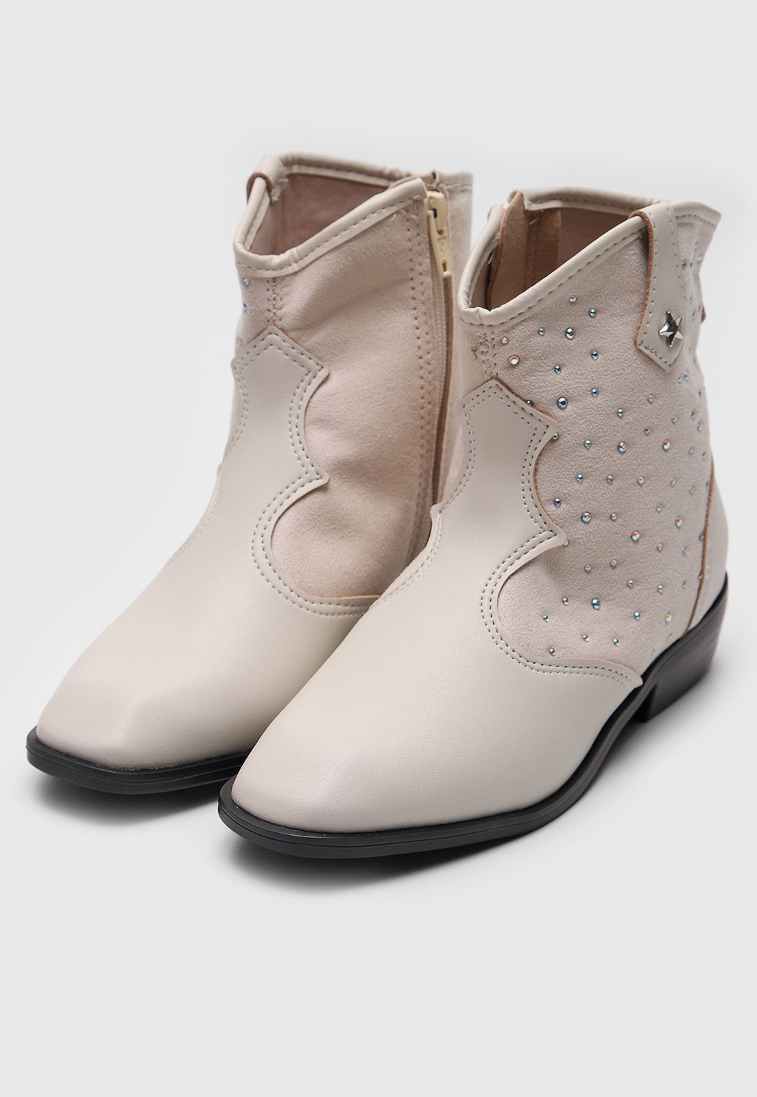 Infantil – Bota Western Molekinha Hotfix Off-White