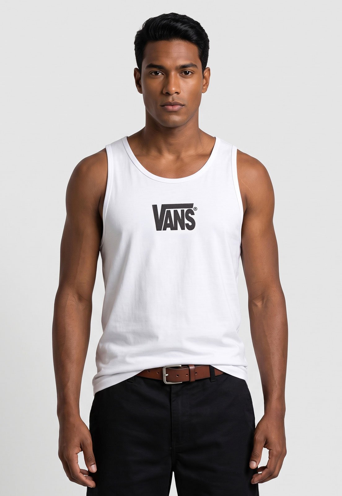 Regata Masculina Vans Logo Branca