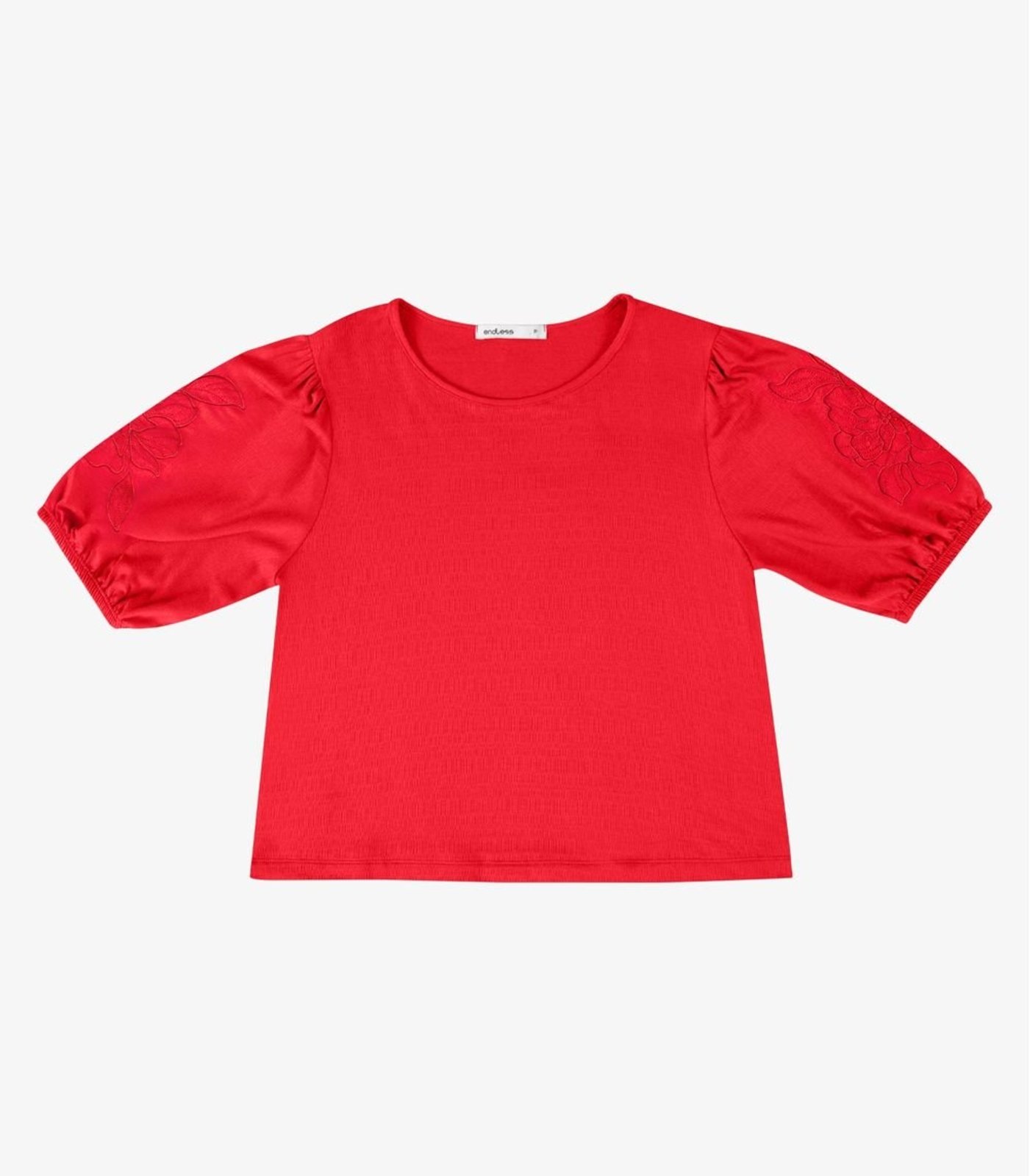 Blusa Feminina Manga Bufante Endless Vermelho