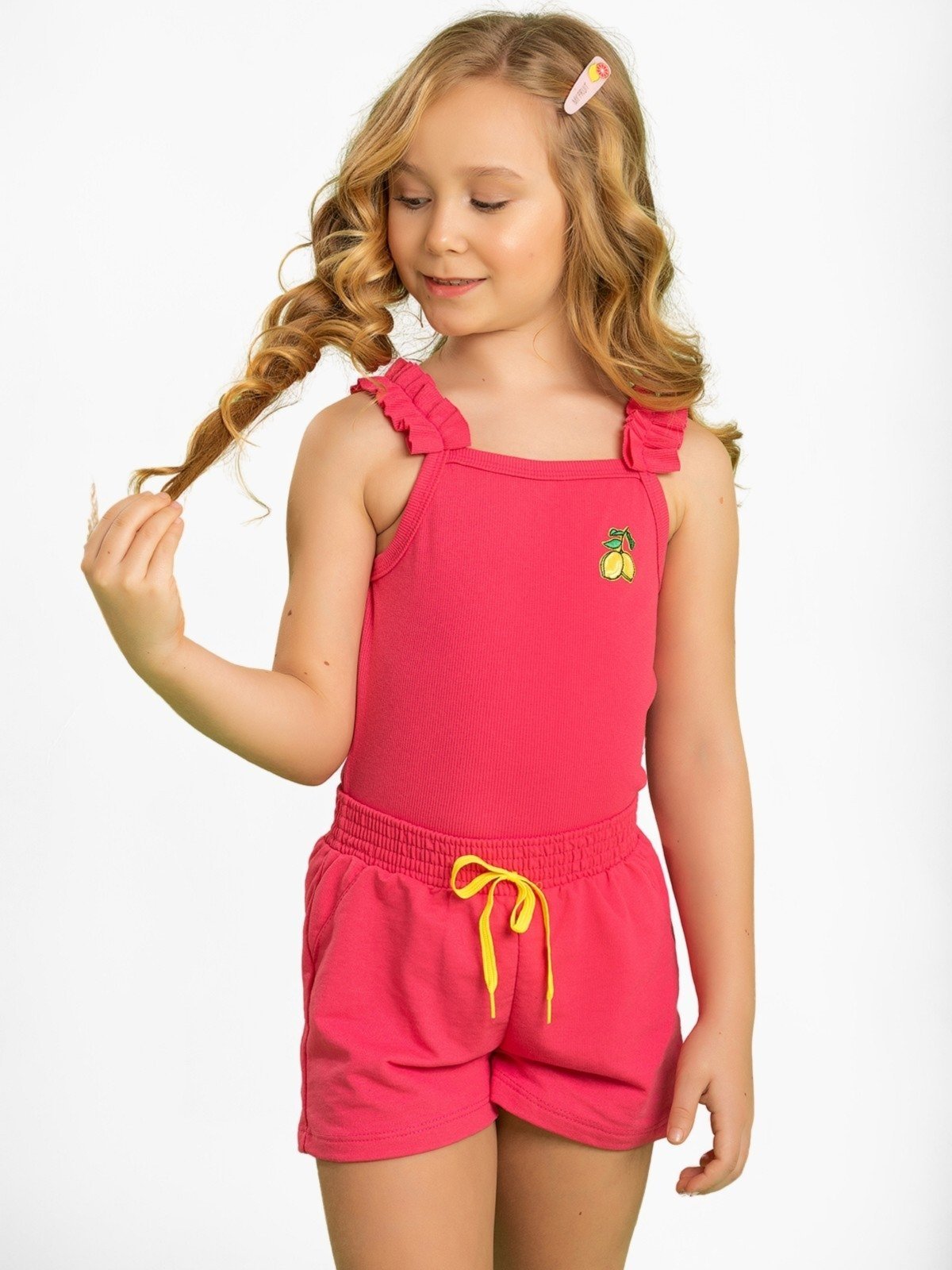 Infantil - Conjunto Platinum Babados Limãozinho Rosa