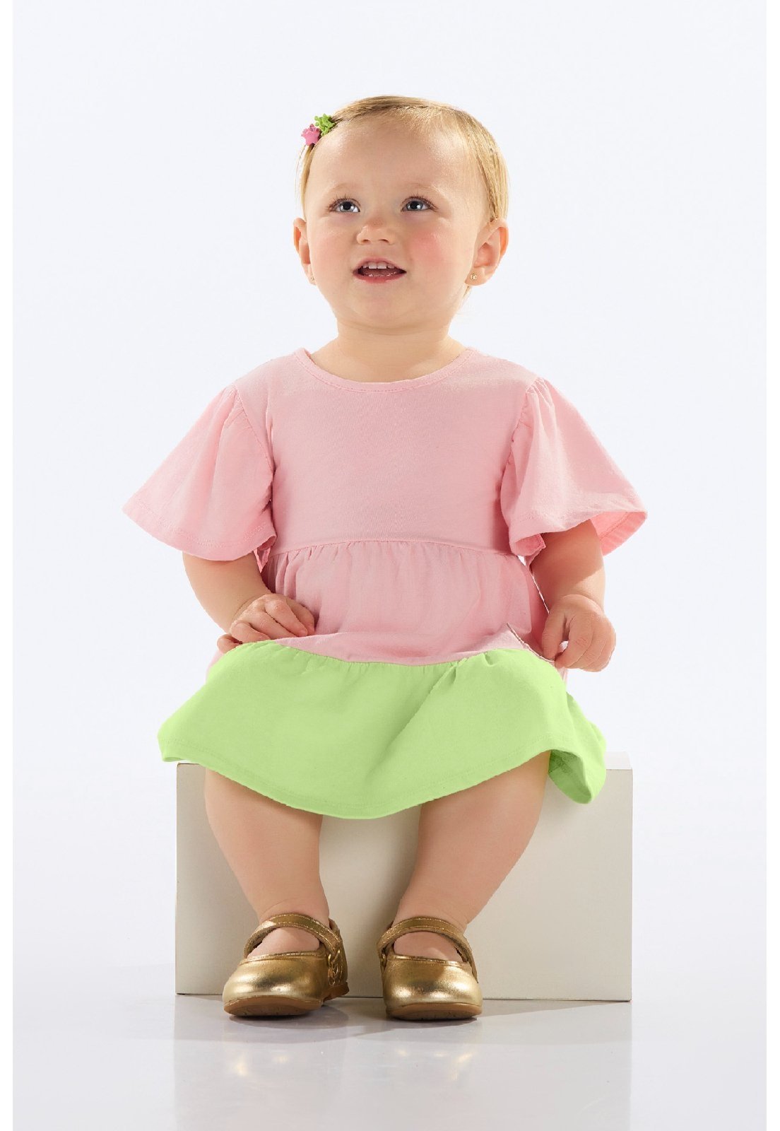 Infantil - Vestido em Cotton para Menina Quimby Rosa