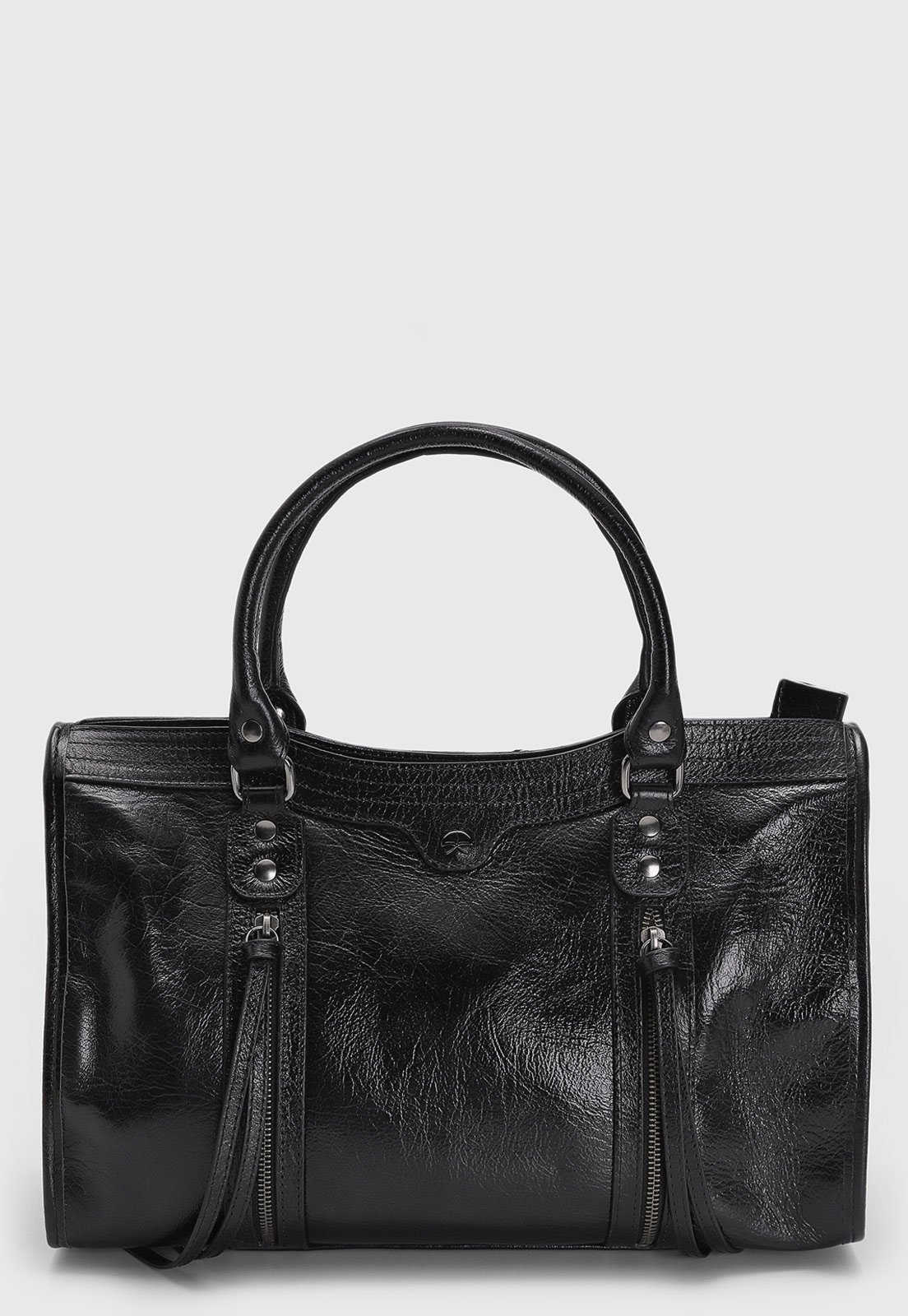 Vista 2 Bolsa Luiza Barcelos Alça dupla Preta preto preto