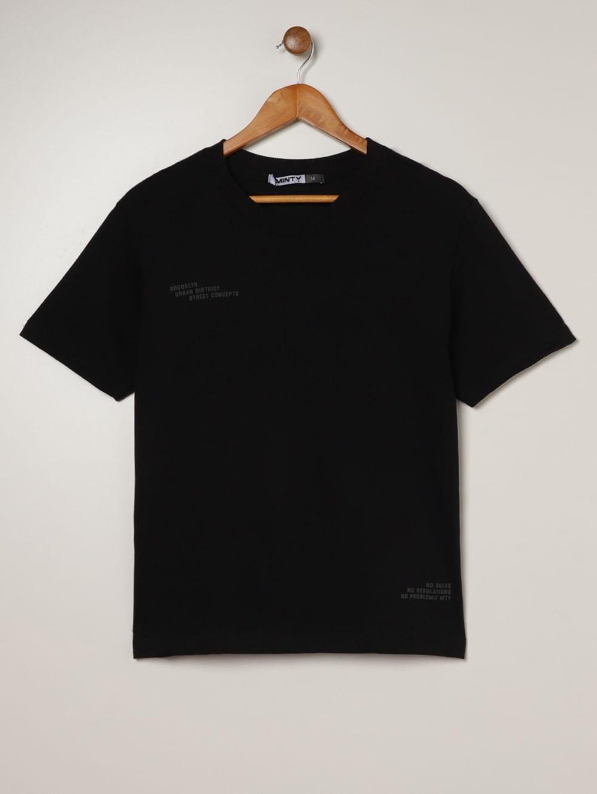 Infantil - Camiseta Oversized Juvenil Para Menino- PRETO