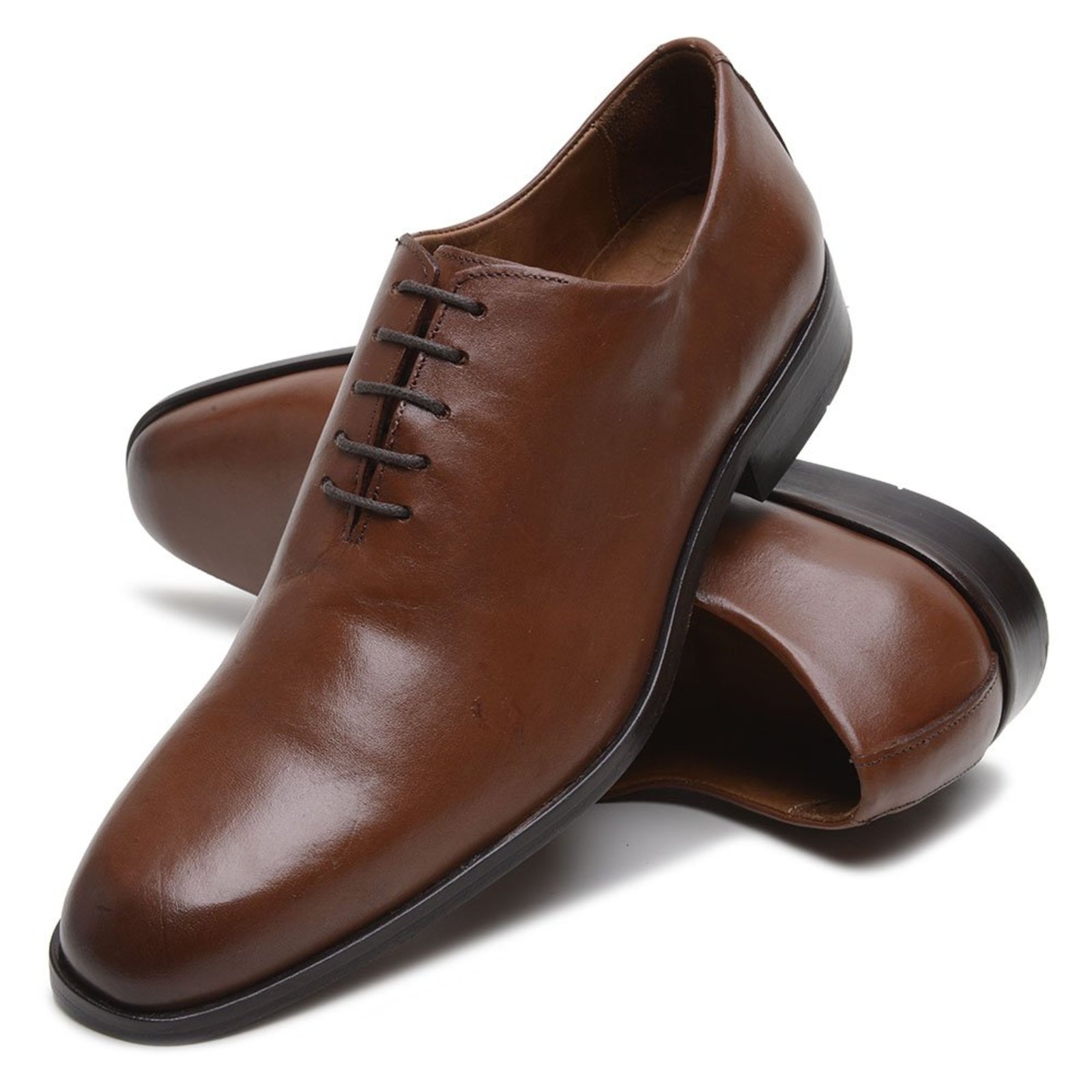 Sapato Masculino Social Anna Andrade Mocassim Clássico Sola De Couro Brogue Moderno Whisky