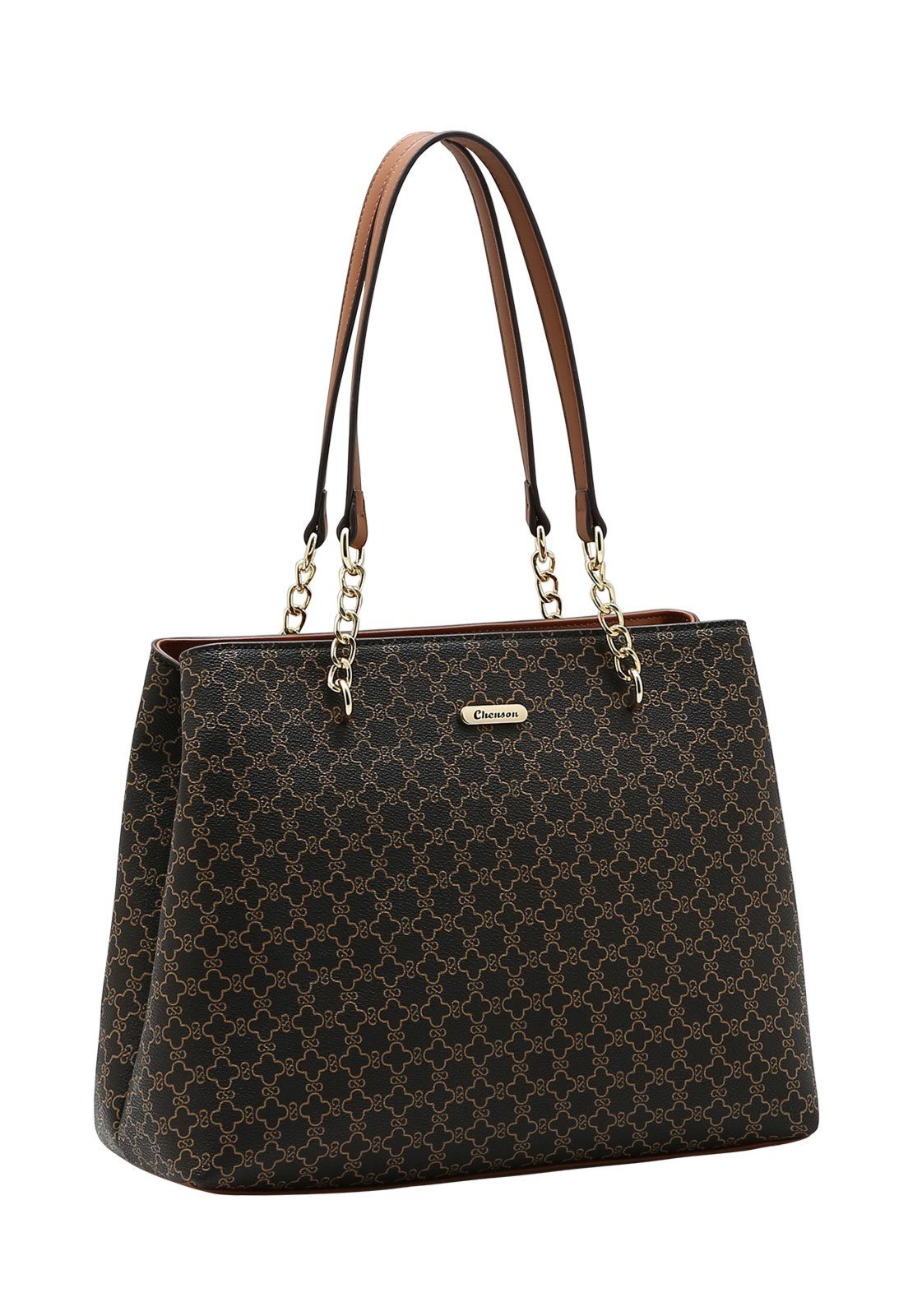 Bolsa Feminina Chenson Ombro New Elemento Gráfico 3485885 Café