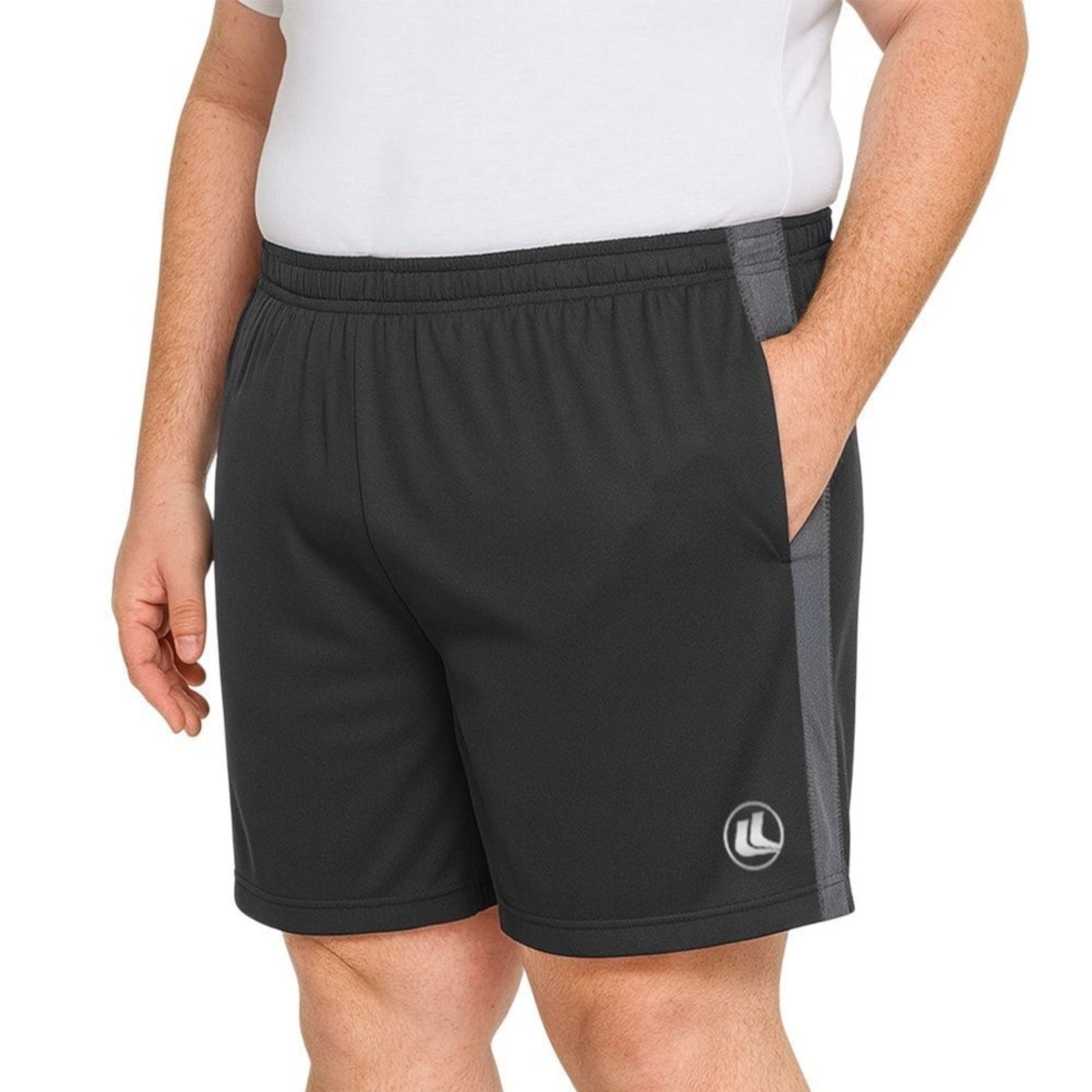 Bermuda Esporte Legal Line Plus Size Masculina - Preto - esporte legal