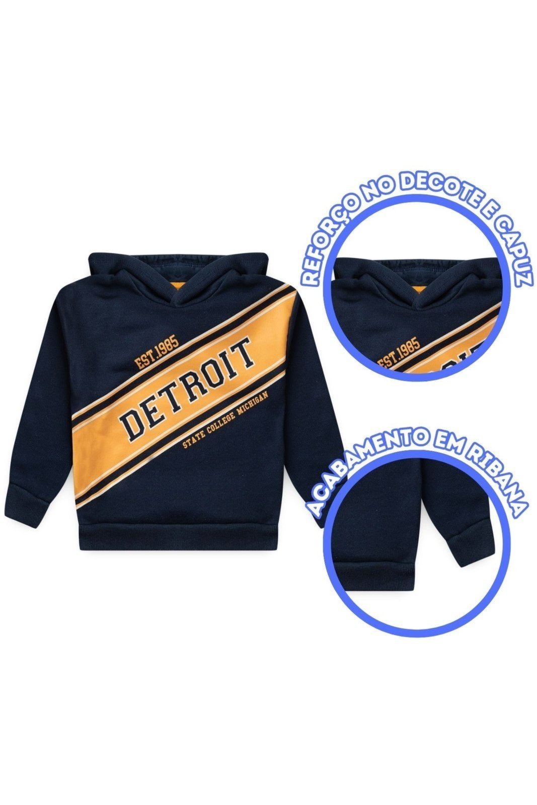 Vista 3 Infantil - Casaco Bem Vestir Moletom com Capuz Menino azul marinho BEM VESTIR azul marinho