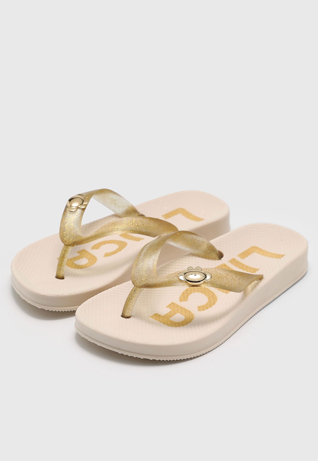 Vista 3 Infantil - Chinelo Lilica Ripilica Andy Glitter bege Lilica Ripilica bege