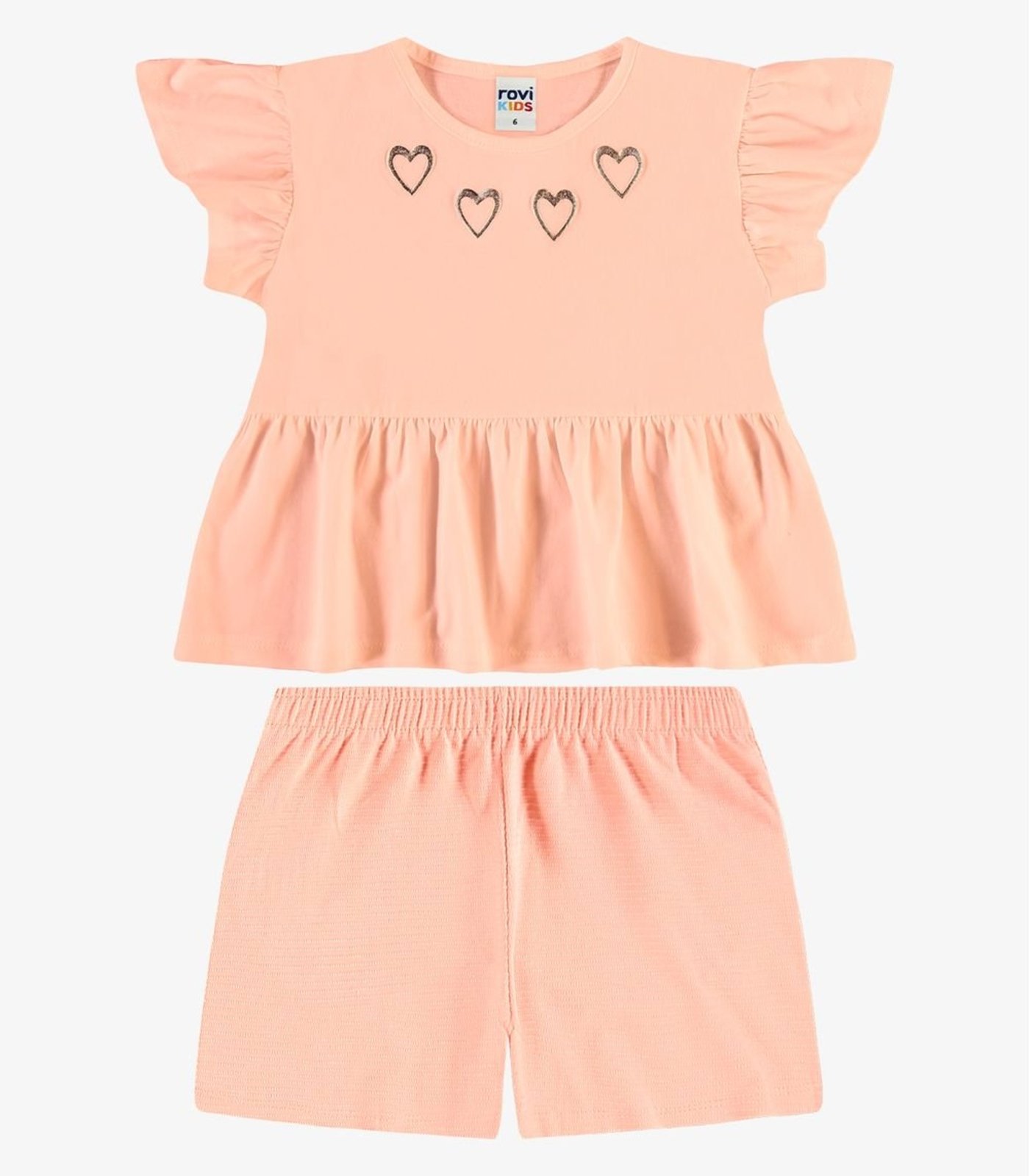 Infantil - Conjunto l Blusa Com Shorts Rovi Rosa