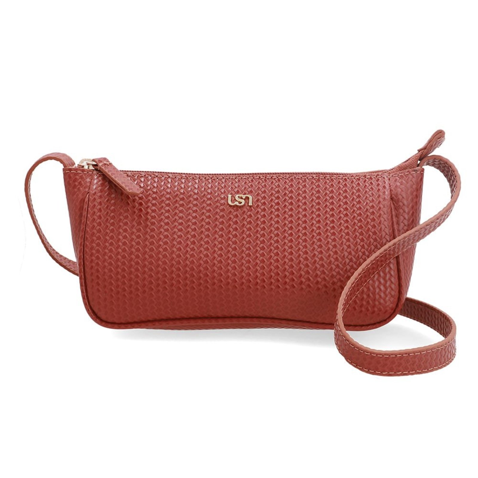 Bolsa Tiracolo Couro Tressê Marrom