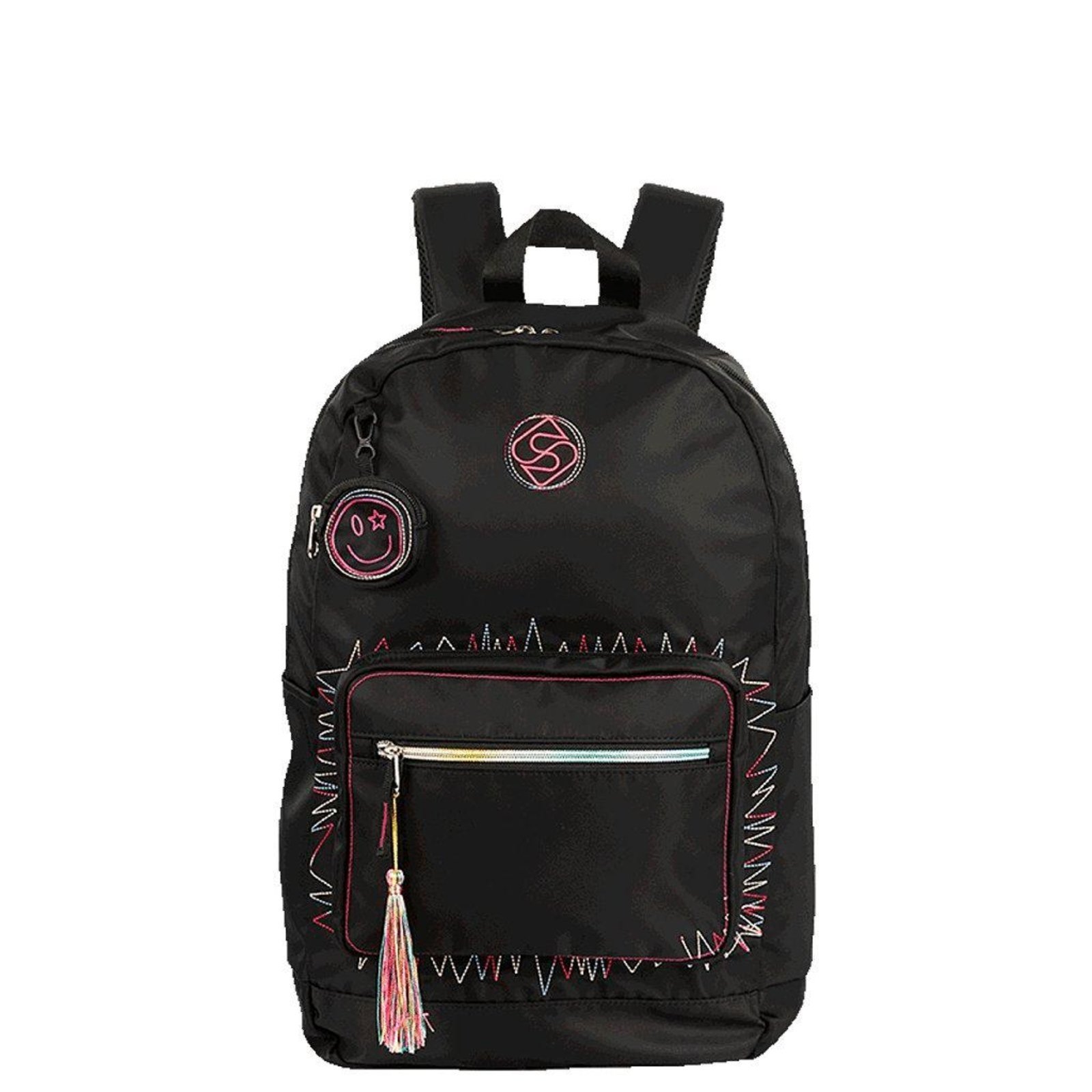Infantil - Mochila Sestini Grande Patches Trend Unissex Preto