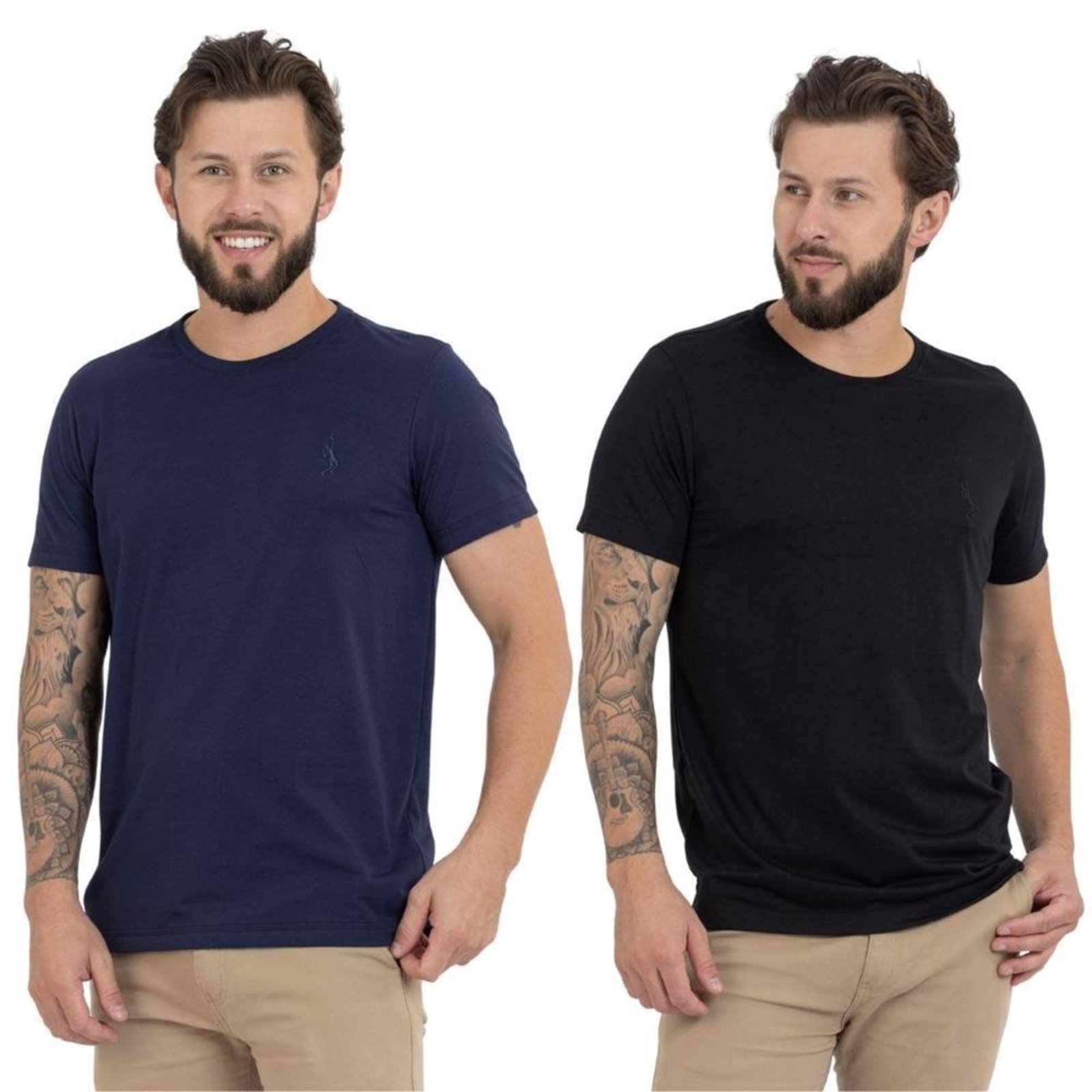 Kit 2 Camiseta Básica Casual Masculina Confortável em Malha Leve
