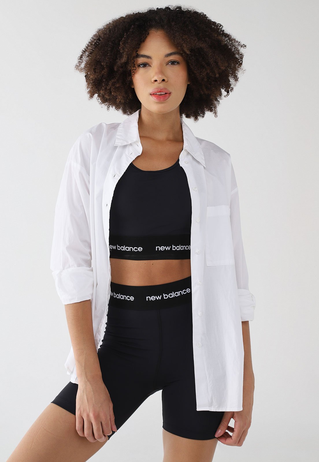 Top New Balance Ajustada Sport Essentials Active Preta