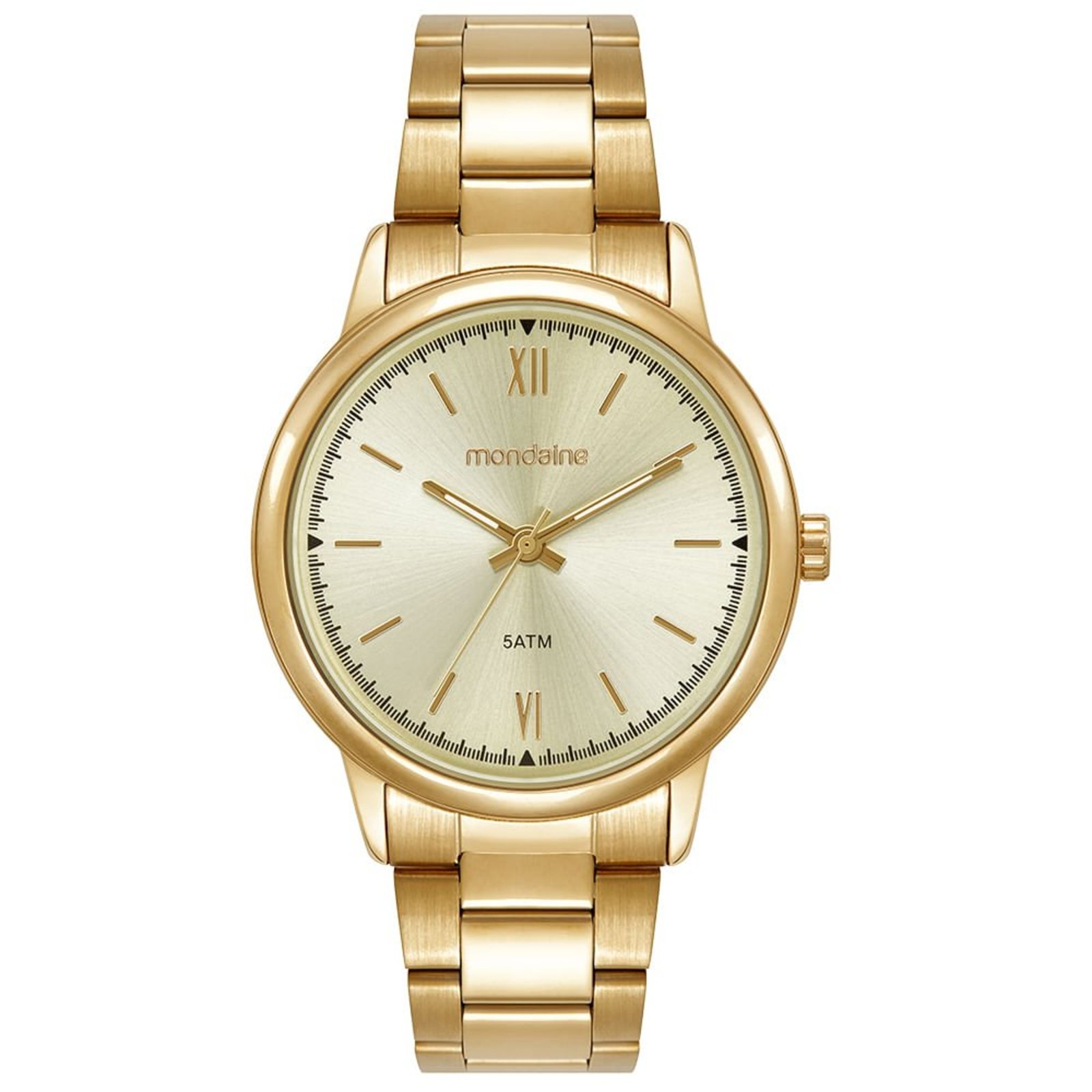 Relógio Mondaine Masculino Dourado Minimalista Mondaine