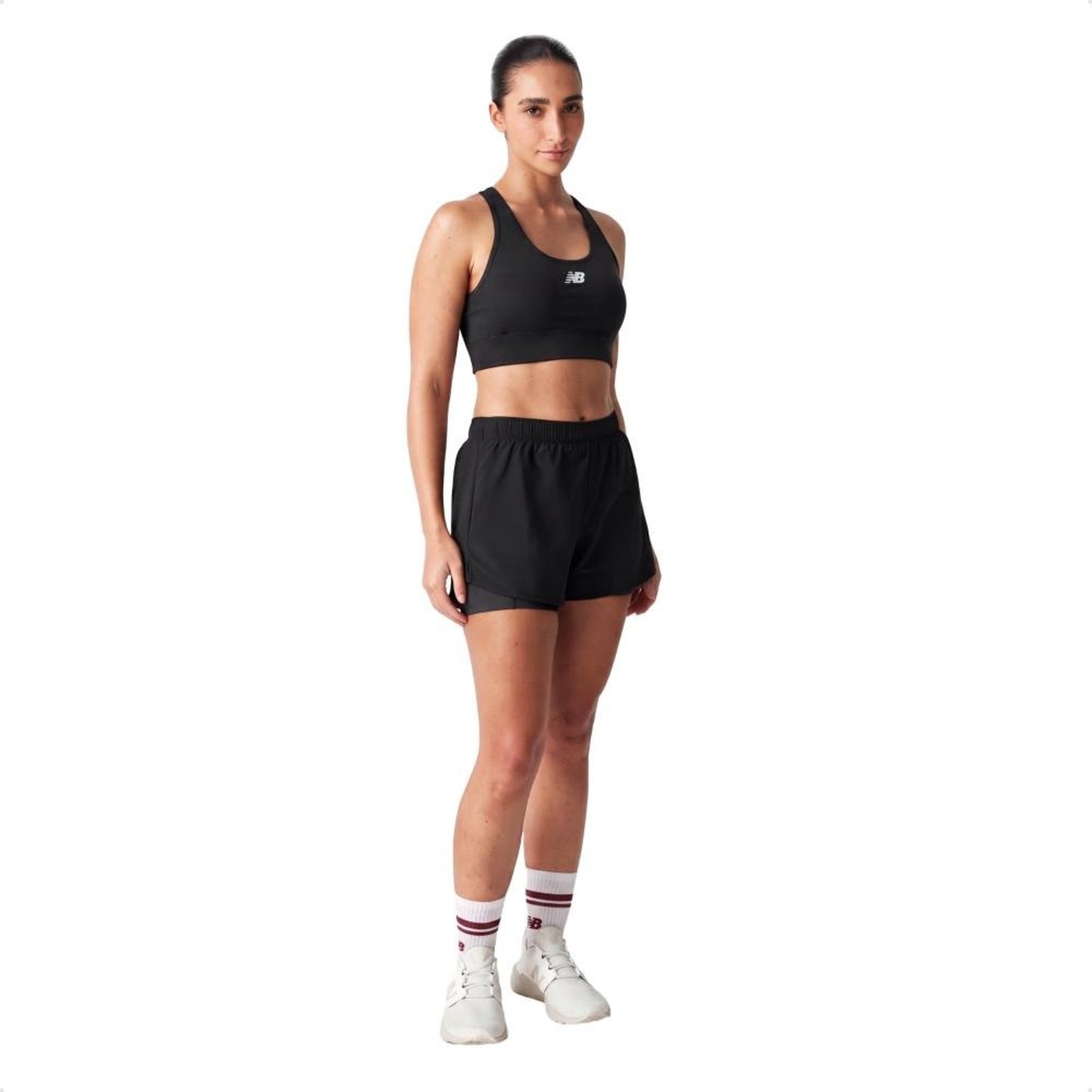 Top New Balance Tech Training Graphic Bra Feminino Preto