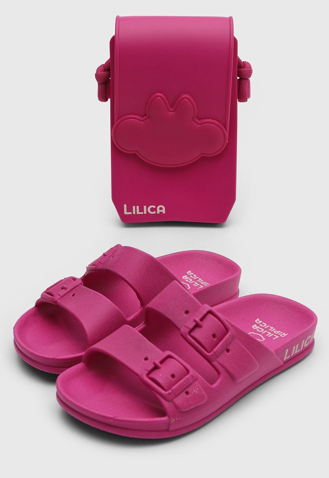 Vista 2 Infantil - Chinelo Lilica Ripilica Tiras com Fivela e Bolsa pink Lilica Ripilica pink
