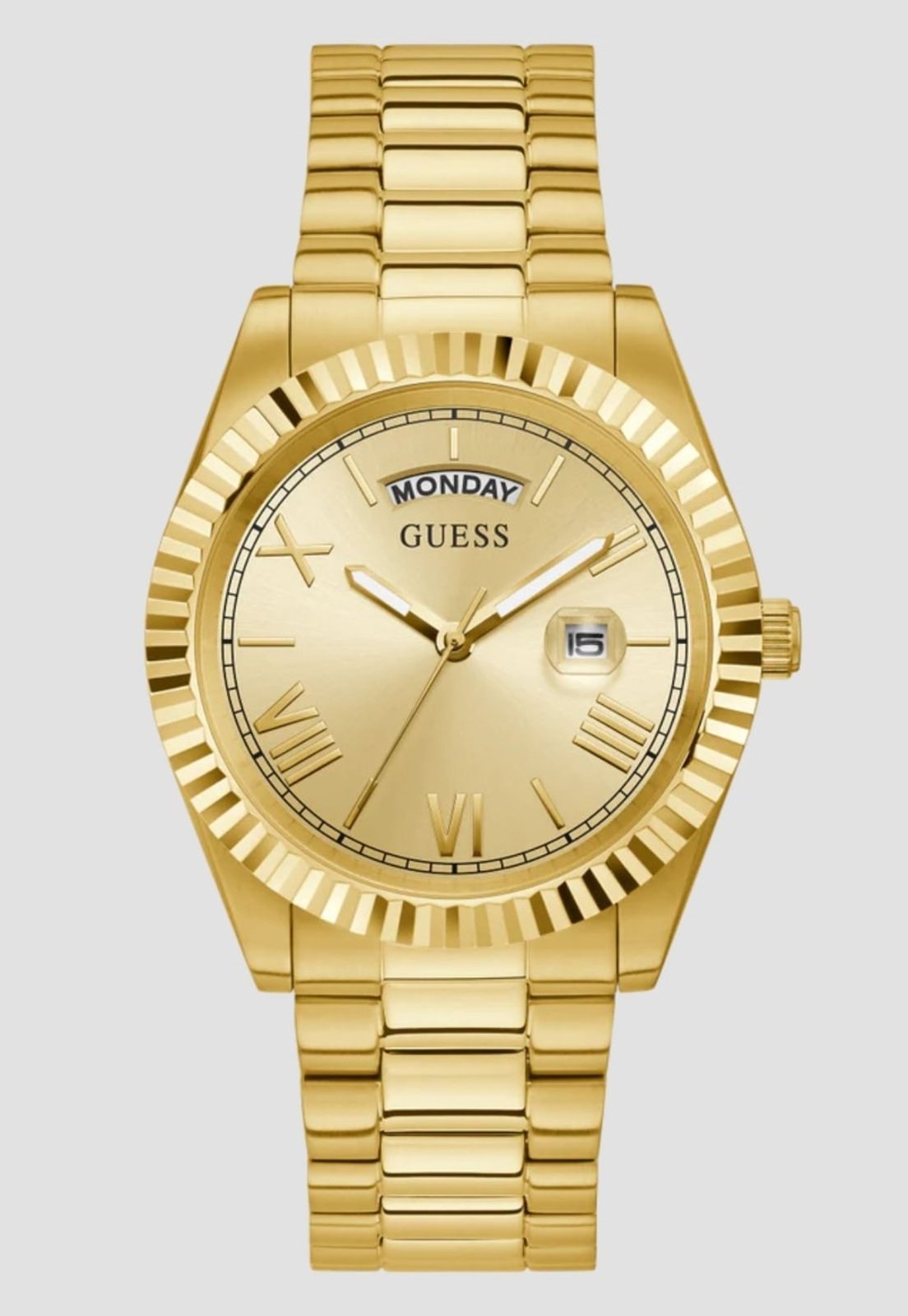 Relógio Analógico Aço Redondo Dourado Guess