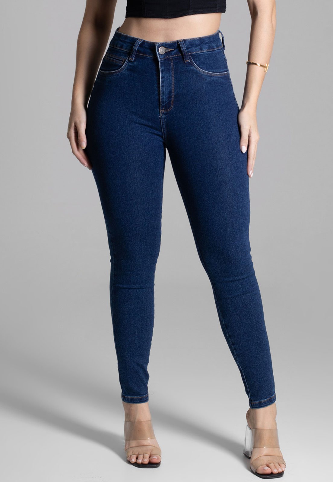 Calça Jeans Feminina Sawary Skinny Levanta Bumbum Azul