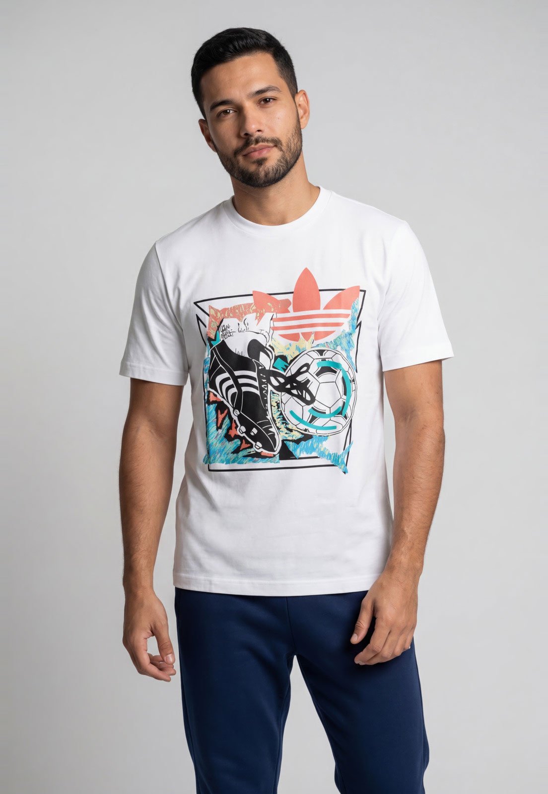 Camiseta Masculina adidas Originals Anime FTBL Branca
