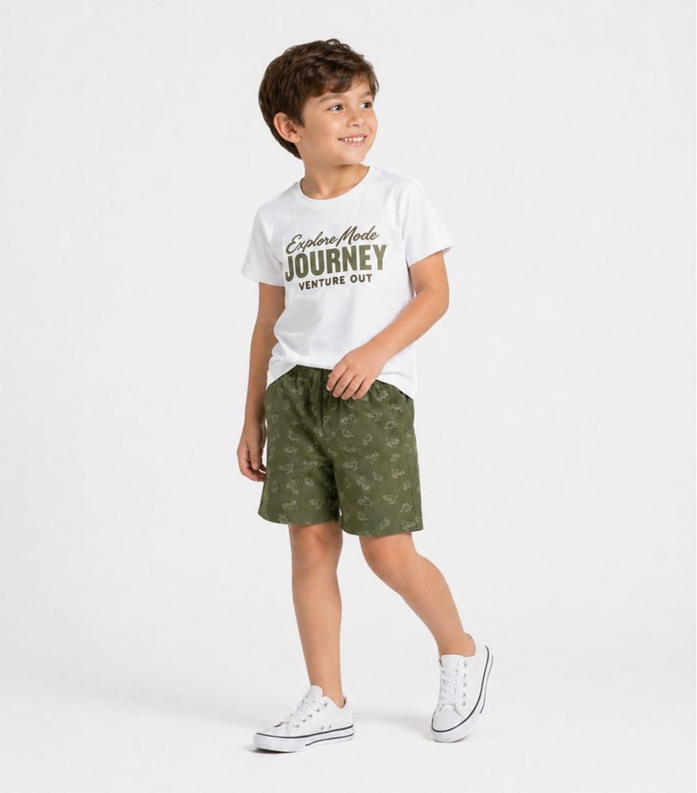 Infantil - Conjunto Menino Curto Meia Malha Select Branco
