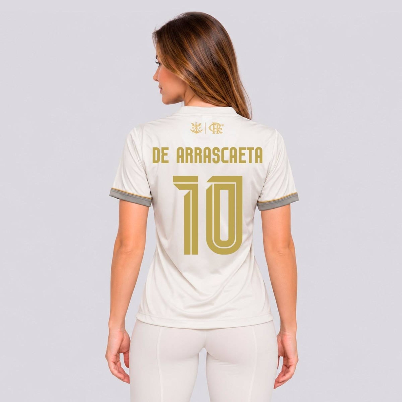 Camisa Flamengo Solares Feminina Off White 10 De Arrascaeta