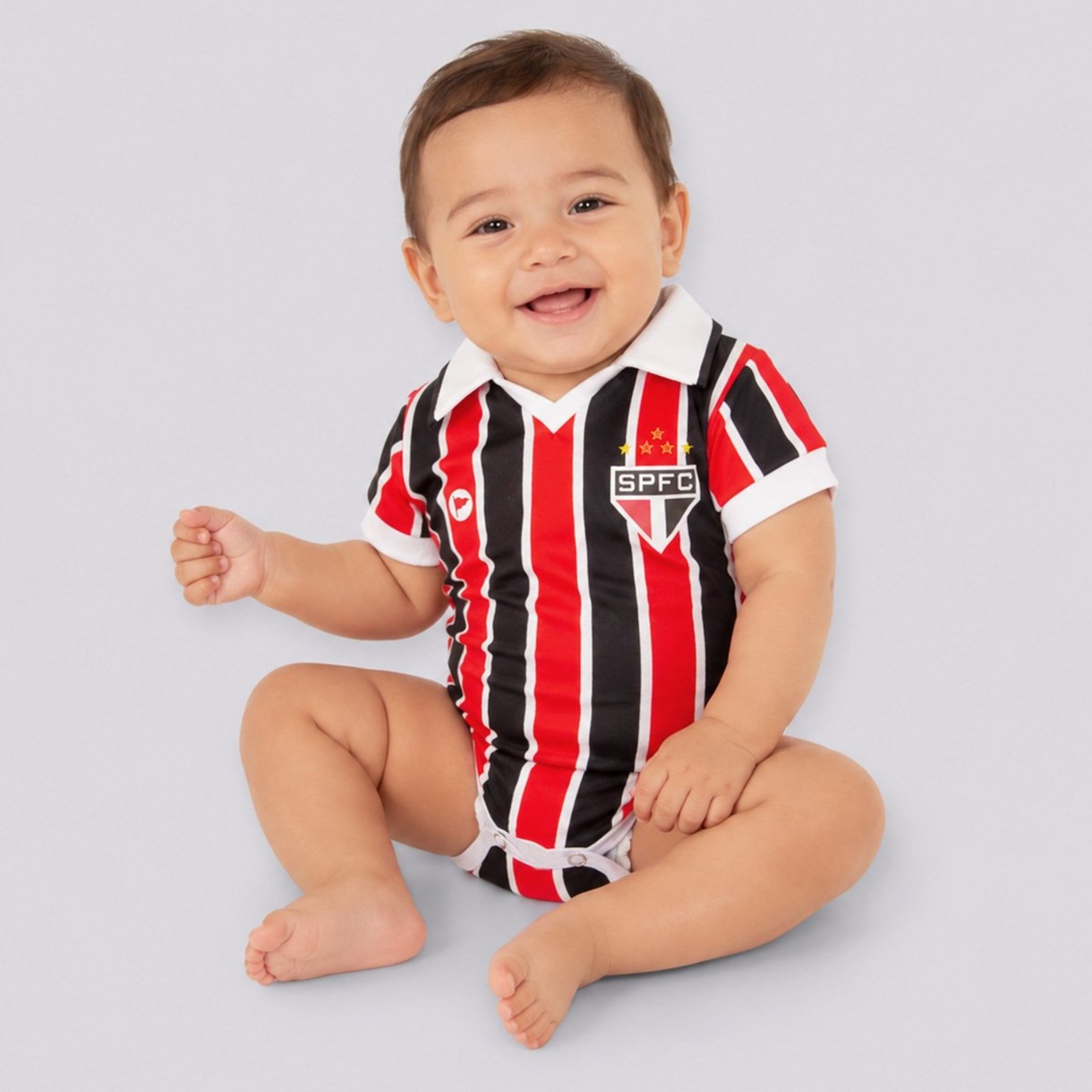 Infantil - Body São Paulo Premium Tricolor Vermelho