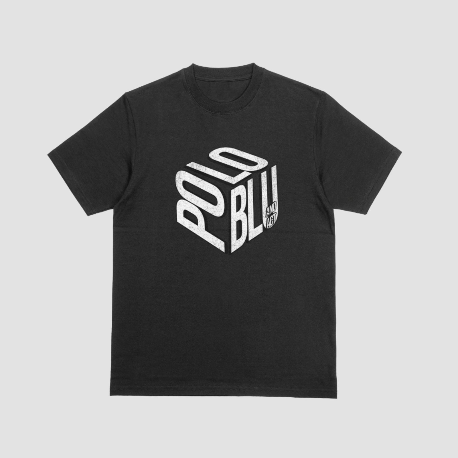 Vista 3 Camiseta Masculina Malha Algodão Moderna e Estampada Preta do ao G1 Polo Blu preto Polo Blu preto