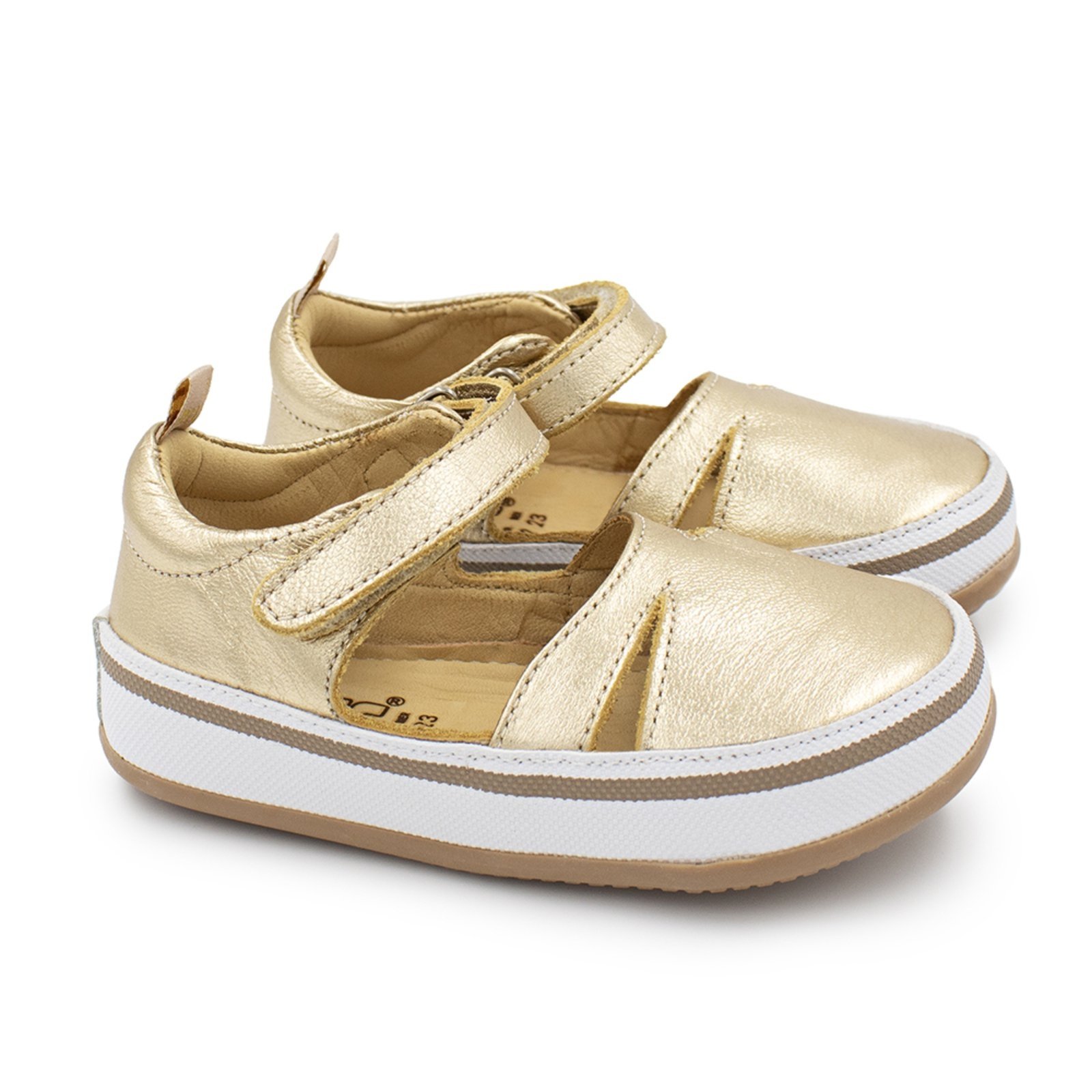 Vista 2 Infantil - Sandalia Menina Blue Amanda Couro Ouro Velho Blue Infantis ouro velho blue