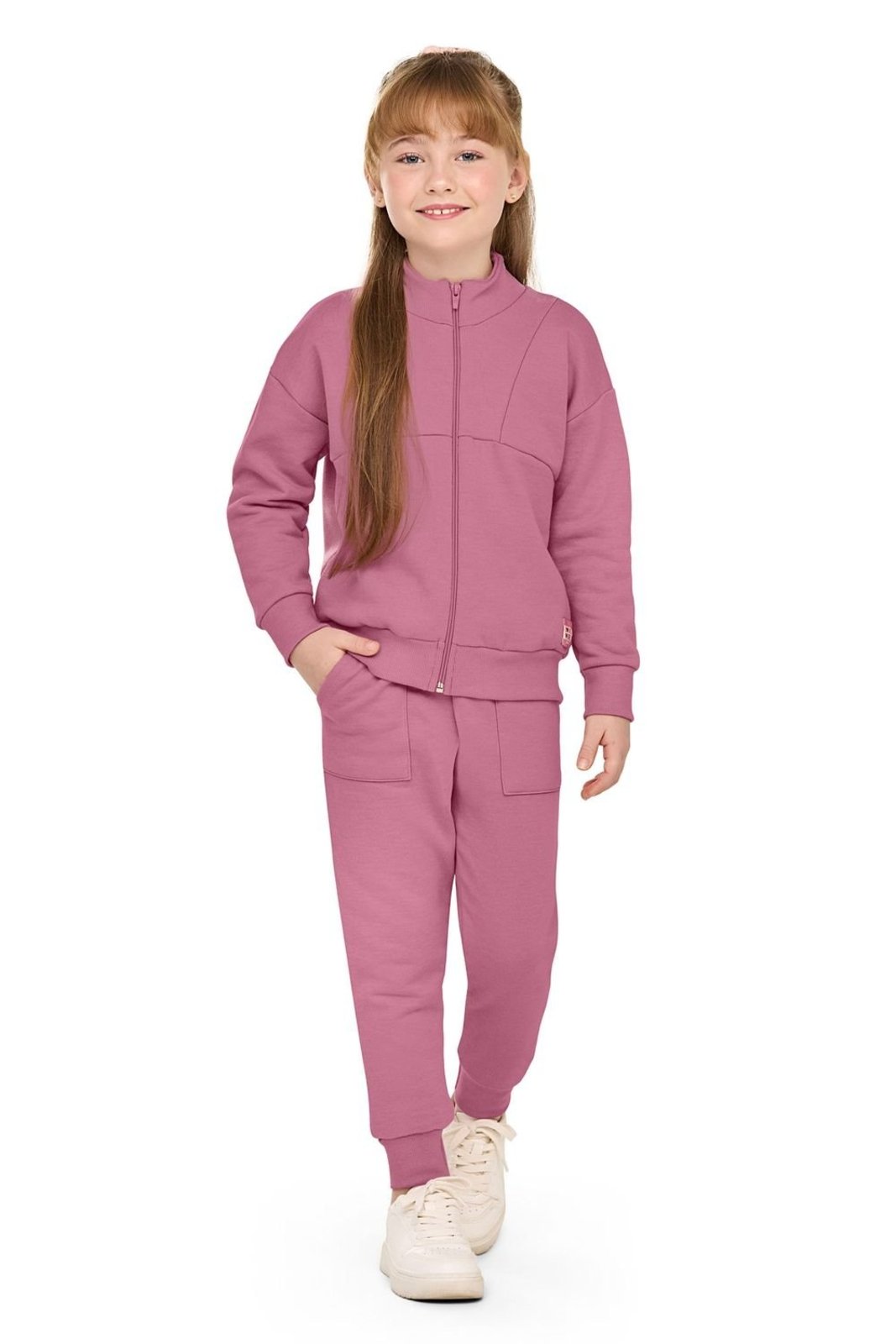 Infantil - Conjunto Longo Menina Monocromático Elian Rosa