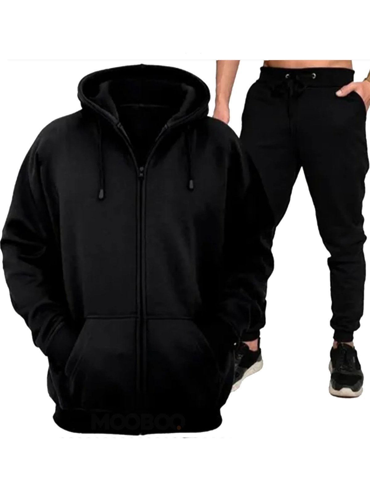 Conjunto Moletom Aberto Calça E blusa ziper Masculino Mooboo Moleton Masculino Blusa de Frio Lisa Calça slim Preto Conjunto Moletom Aberto Calça E blusa ziper Masculino Mooboo Moleton Masculino Blusa de Frio Lisa Calça slim Preto