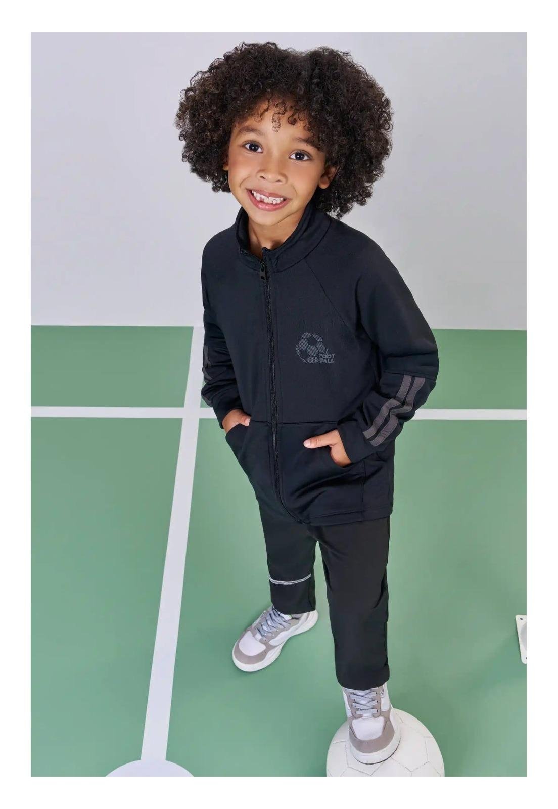 Infantil - Calça Preta Tactel Futebol Menino LucBoo 14 Preto