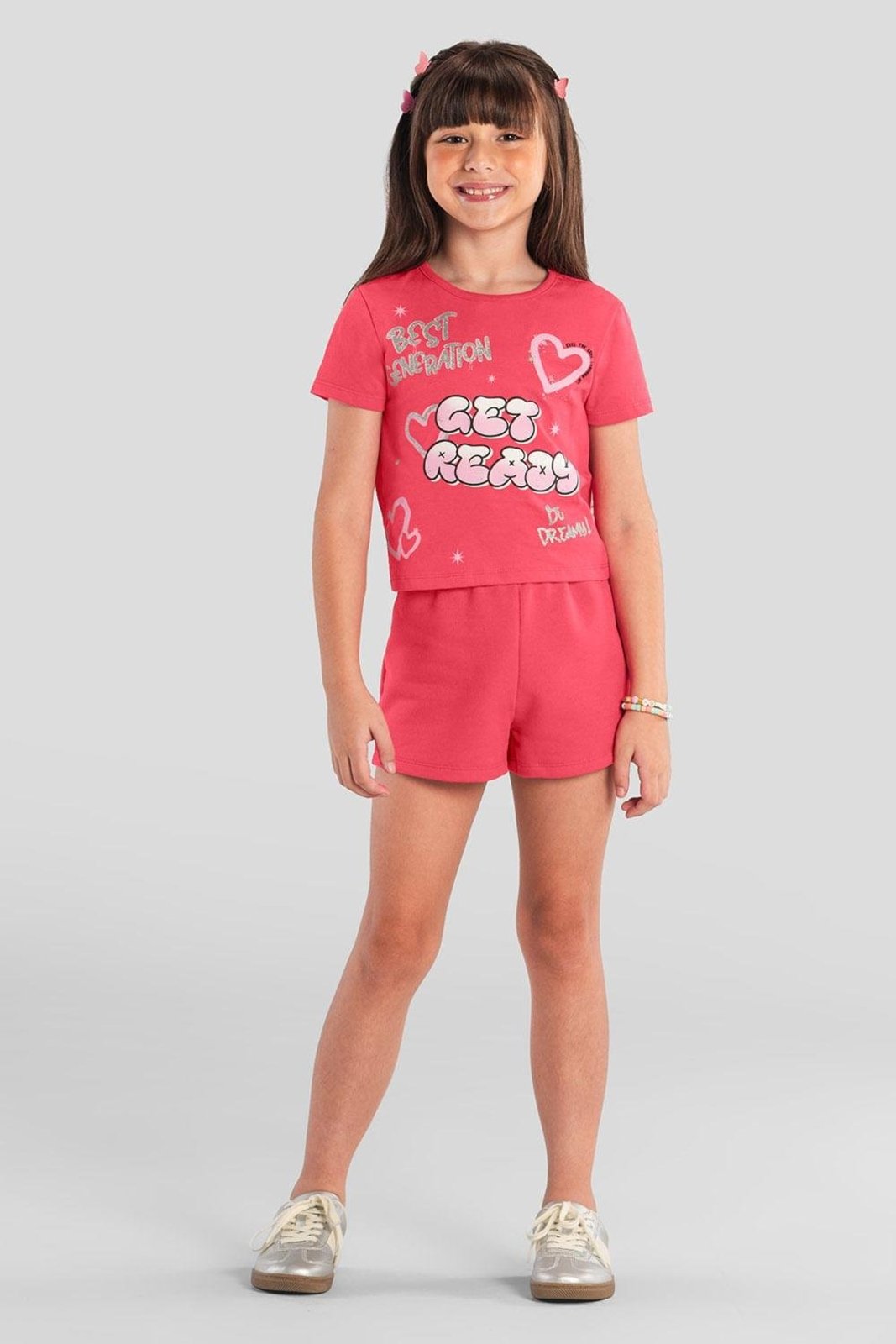 Infantil - Conjunto menina de corações Brandili