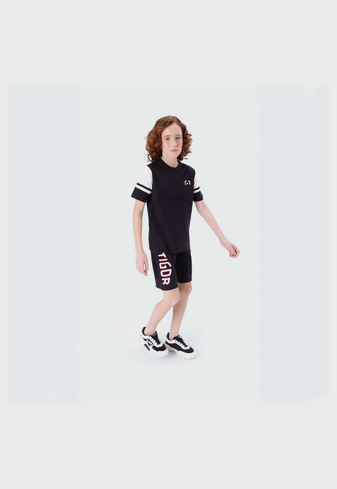 Infantil - Conjunto Tigor T. Tigre Curto Logo Preto